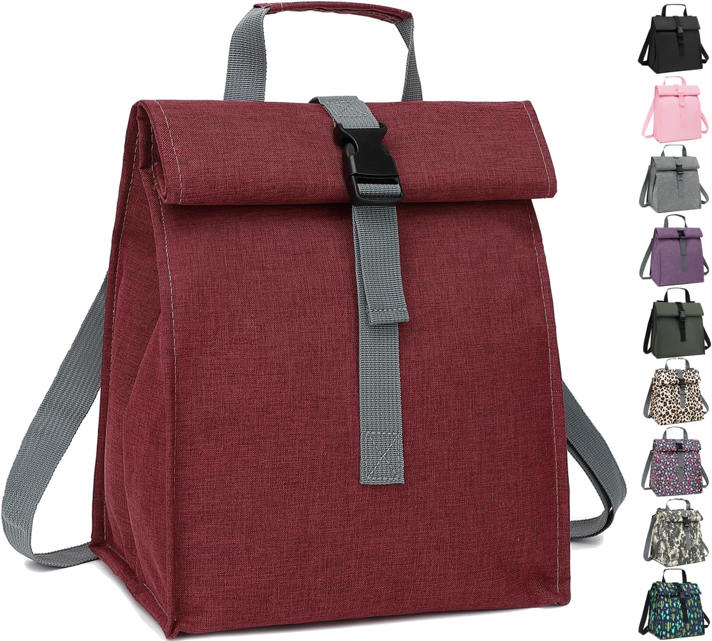 Lonchera térmica para hombresmujeresniños, lonchera reutilizable con correa ajustable para el hombro, contenedor térmico para el almuerzo para