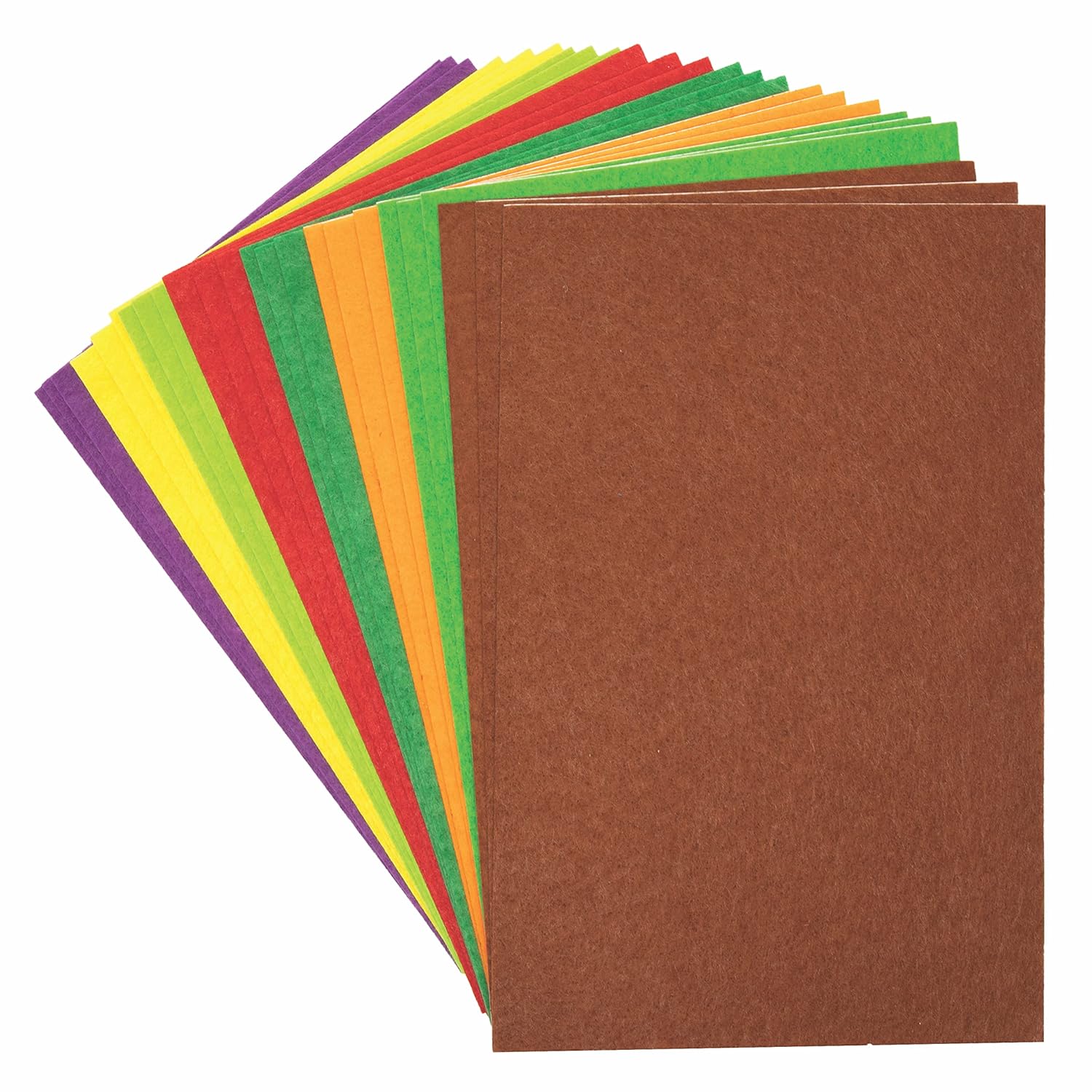 Baker Ross FE608 – Hojas de fieltro autoadhesivas de otoño, paquete de 24, suministros de manualidades de colores para actividades de manualidades