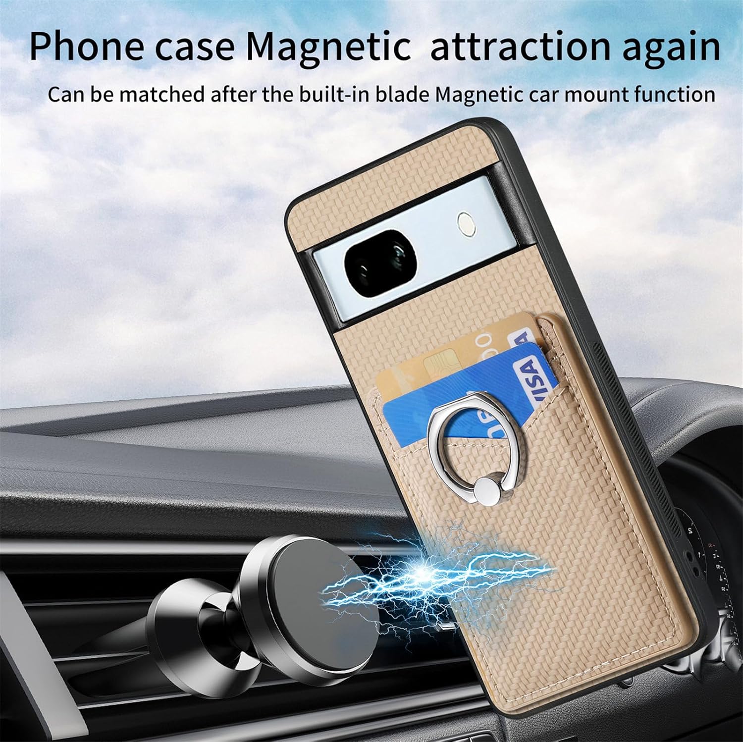 Asuwish Funda de teléfono para Google Pixel 7A 5G 2023 con protector de pantalla de vidrio templado y soporte de anillo delgado, soporte para