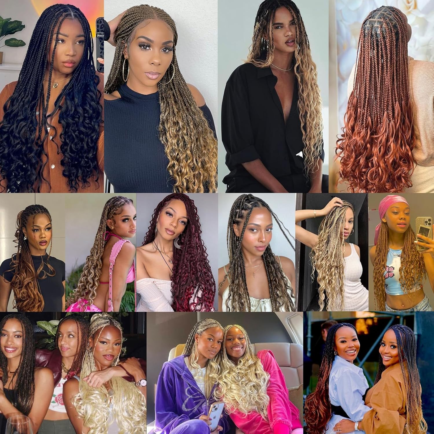 Unionbeauty – Paquete de 9 paquetes de cabello ondulado ondulado preemplumado para trenzas de caja bohemia, trenzas de ganchillo sintéticas,