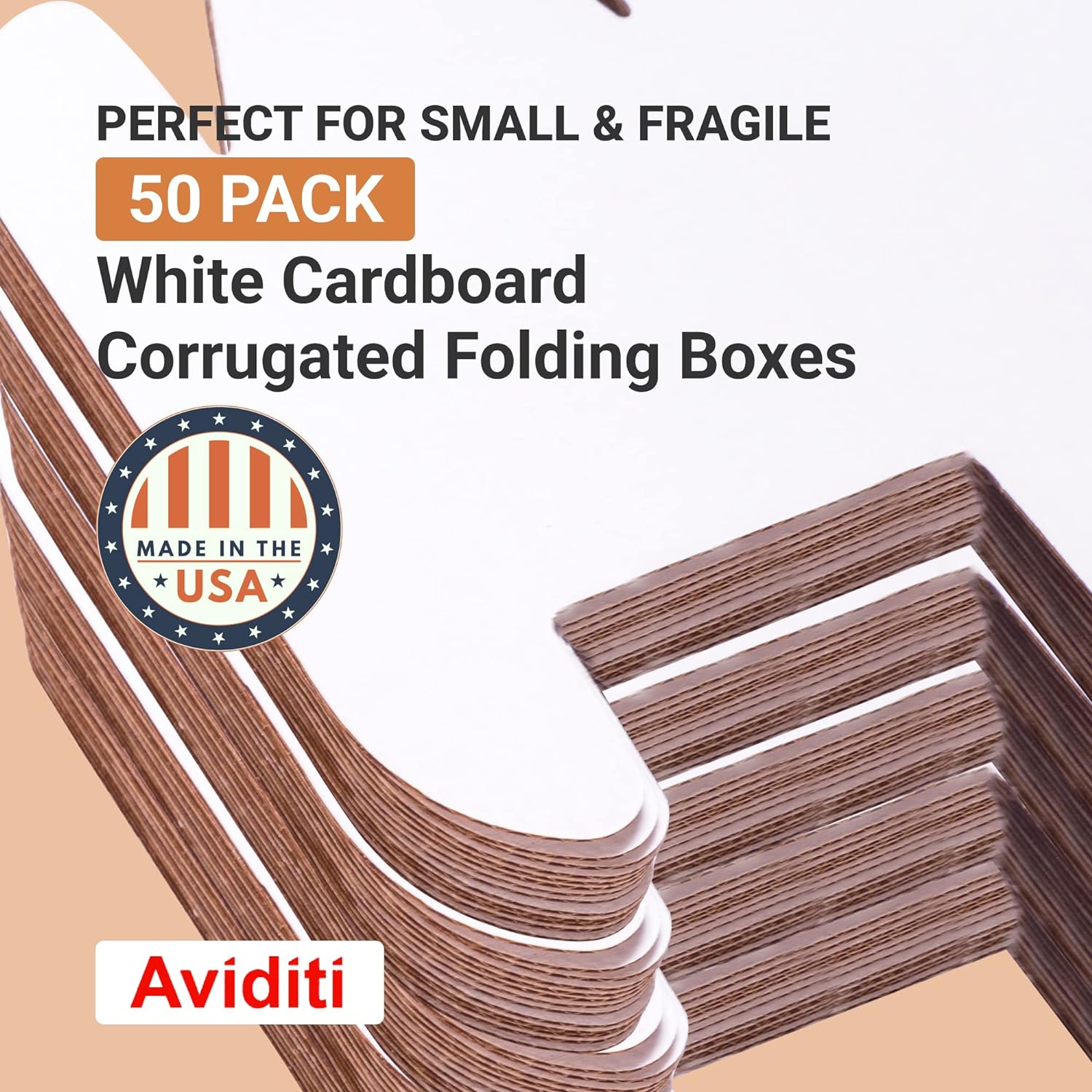 AVIDITI Cajas de envío pequeñas (paquete de 50) de 4 x 4 x 4 pulgadas, cajas de cartón corrugado resistentes para embalaje, correo, embalaje,