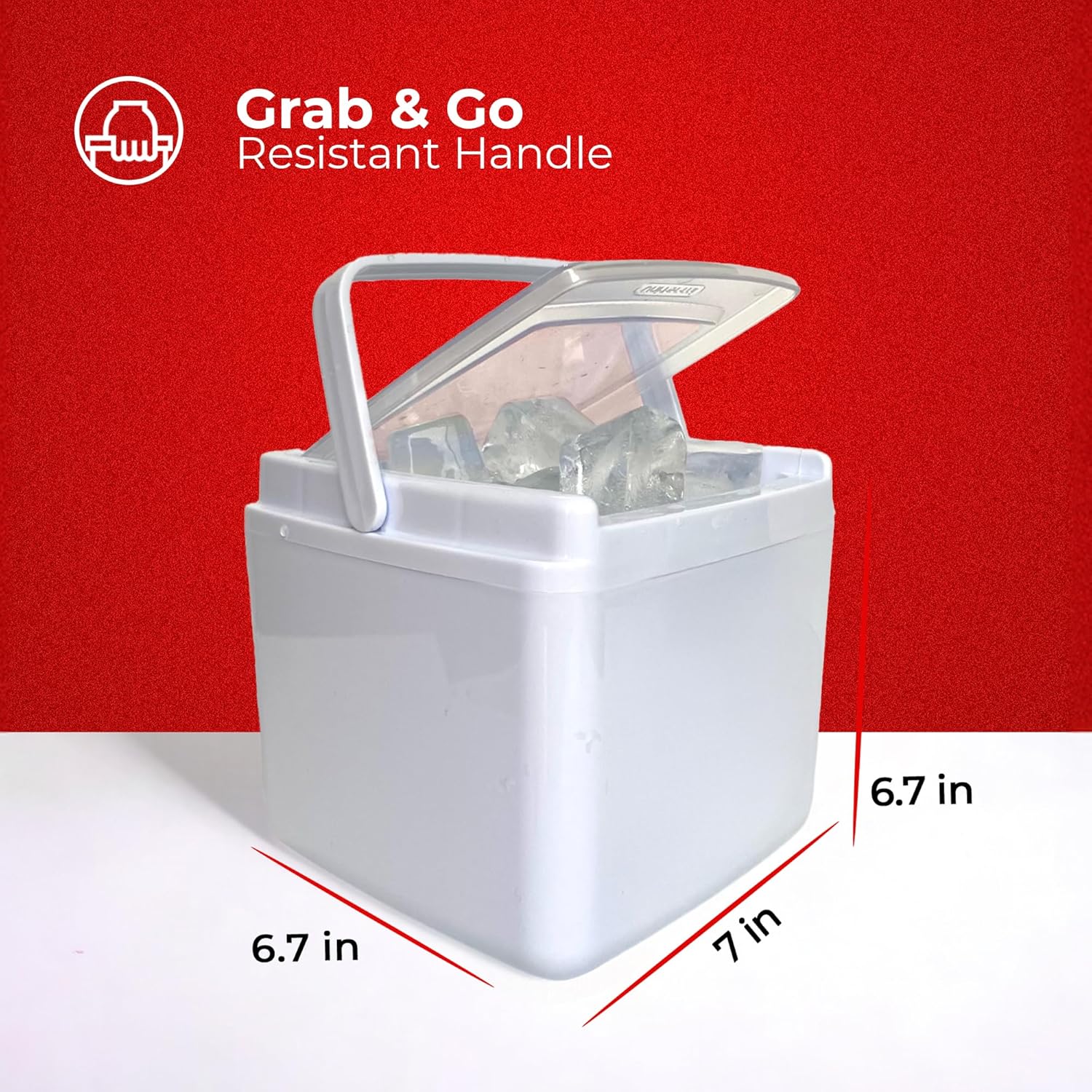Cubo de hielo enfriador térmico portátil para poliuretano sin BPA, di hola al entretenimiento sin esfuerzo y fácil limpieza, blanco-LCG Eletro