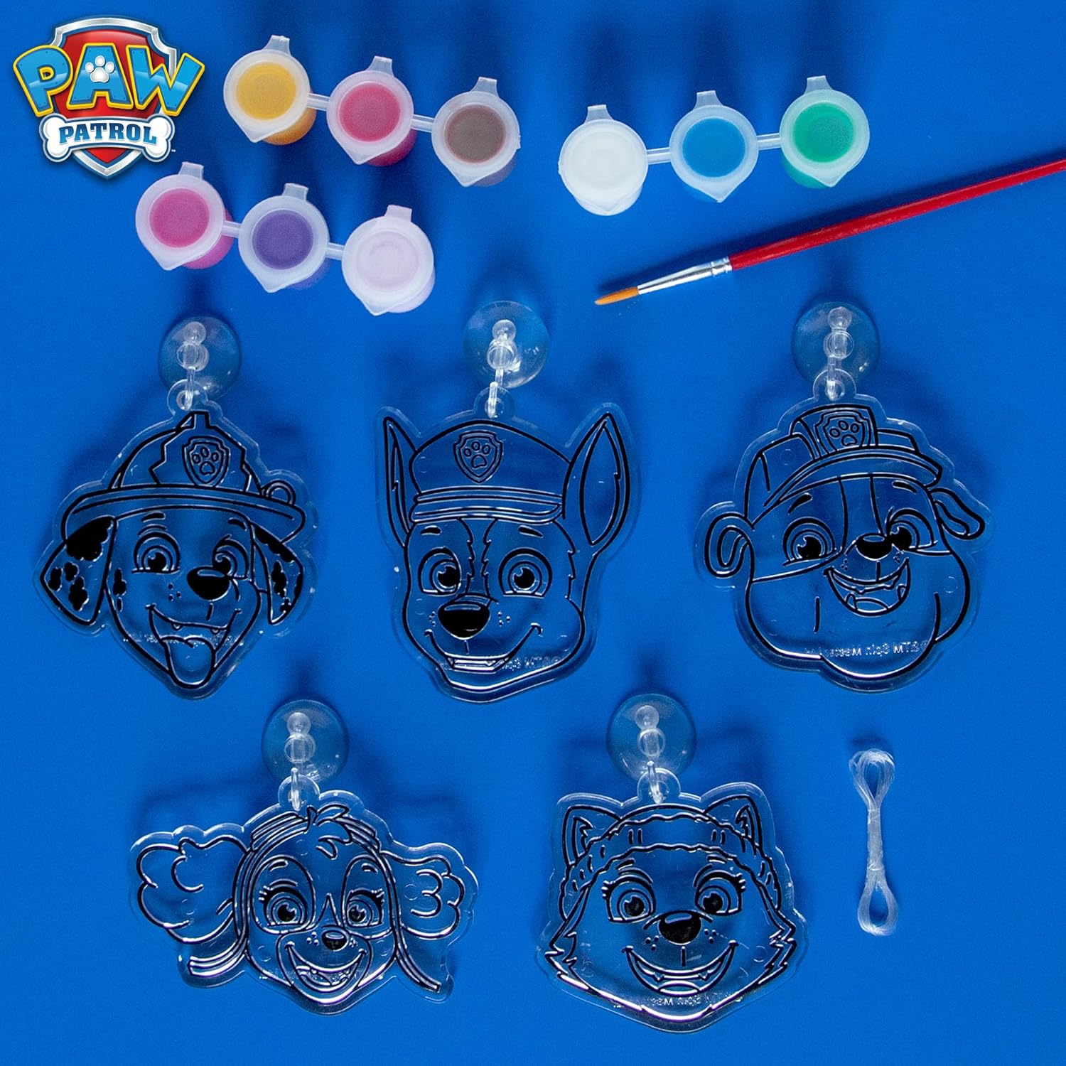 Arte de ventana de Paw Patrol, hace 5 atrapasoles de escombros de la Patrulla Canina, Everest, Marshall, Chase, Skye, atrapasoles de la Patrulla