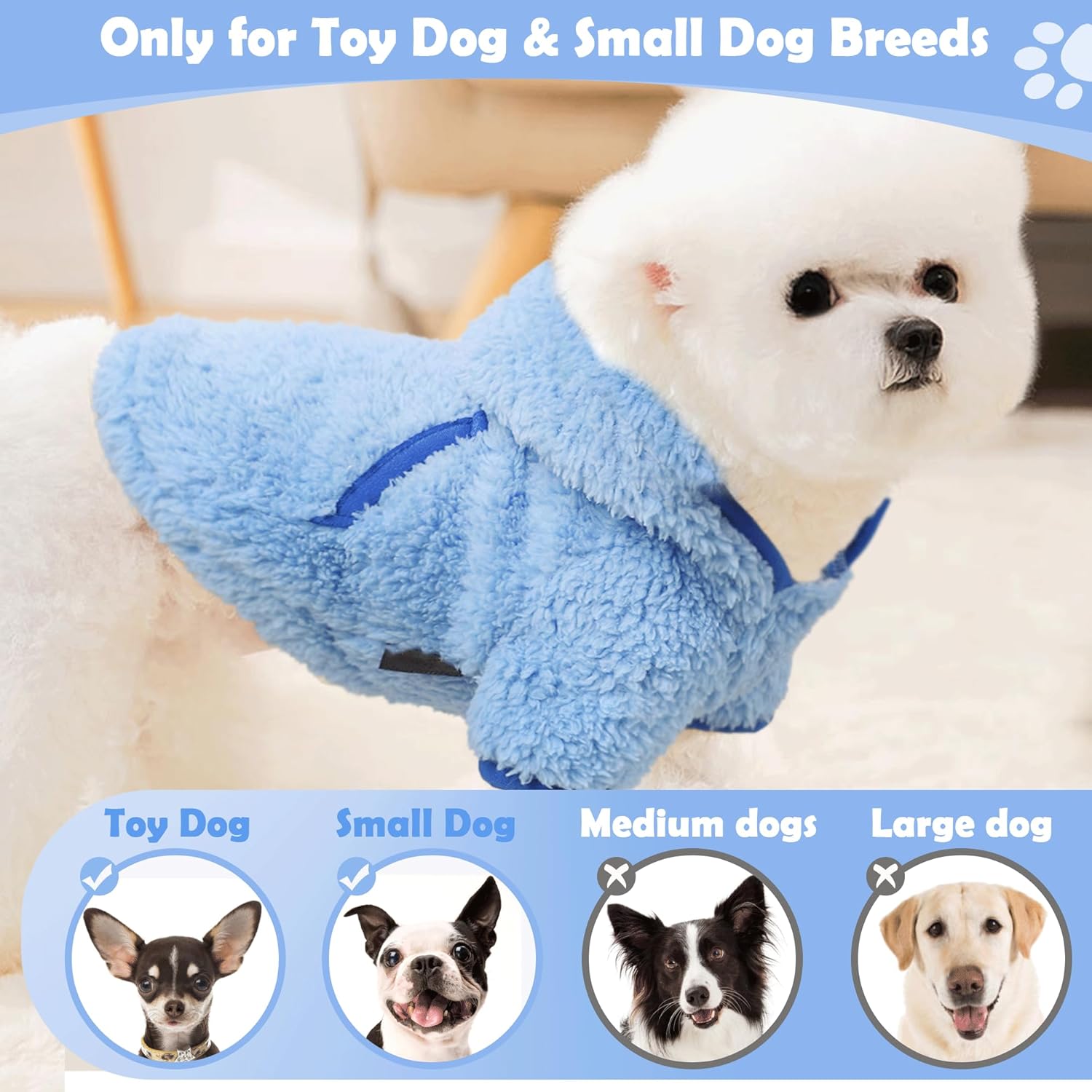 Suéter pequeño de forro polar con capucha para perros pequeños, hembras y niños, ropa cálida de invierno para cachorros para Chihuahua, taza de té,