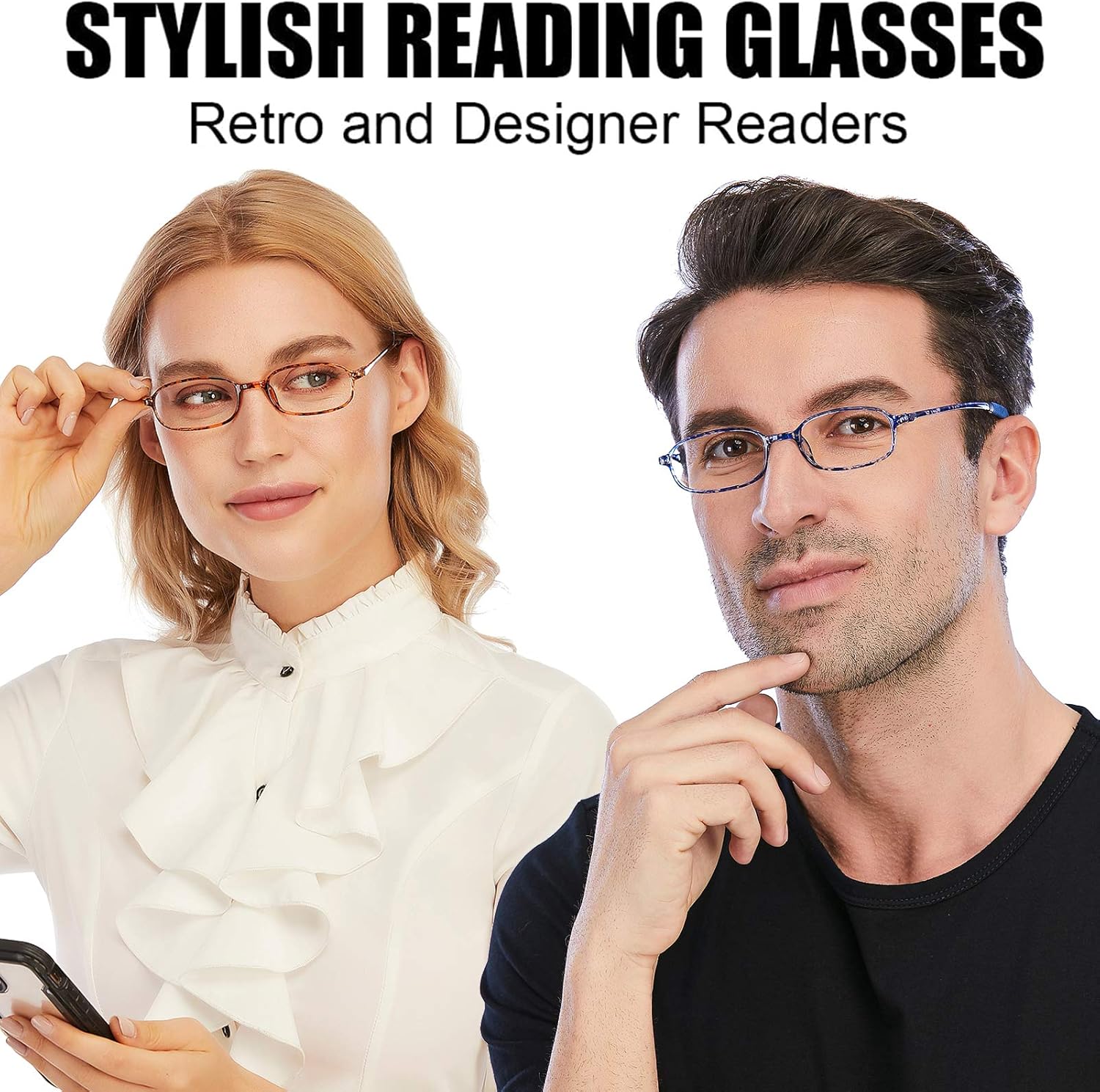 AQWANO Lentes de lectura flexibles irrompibles para computadora, bloqueo de luz azul, ligeros, cómodos, TR90 UV400, para mujeres y hombres, 1.25