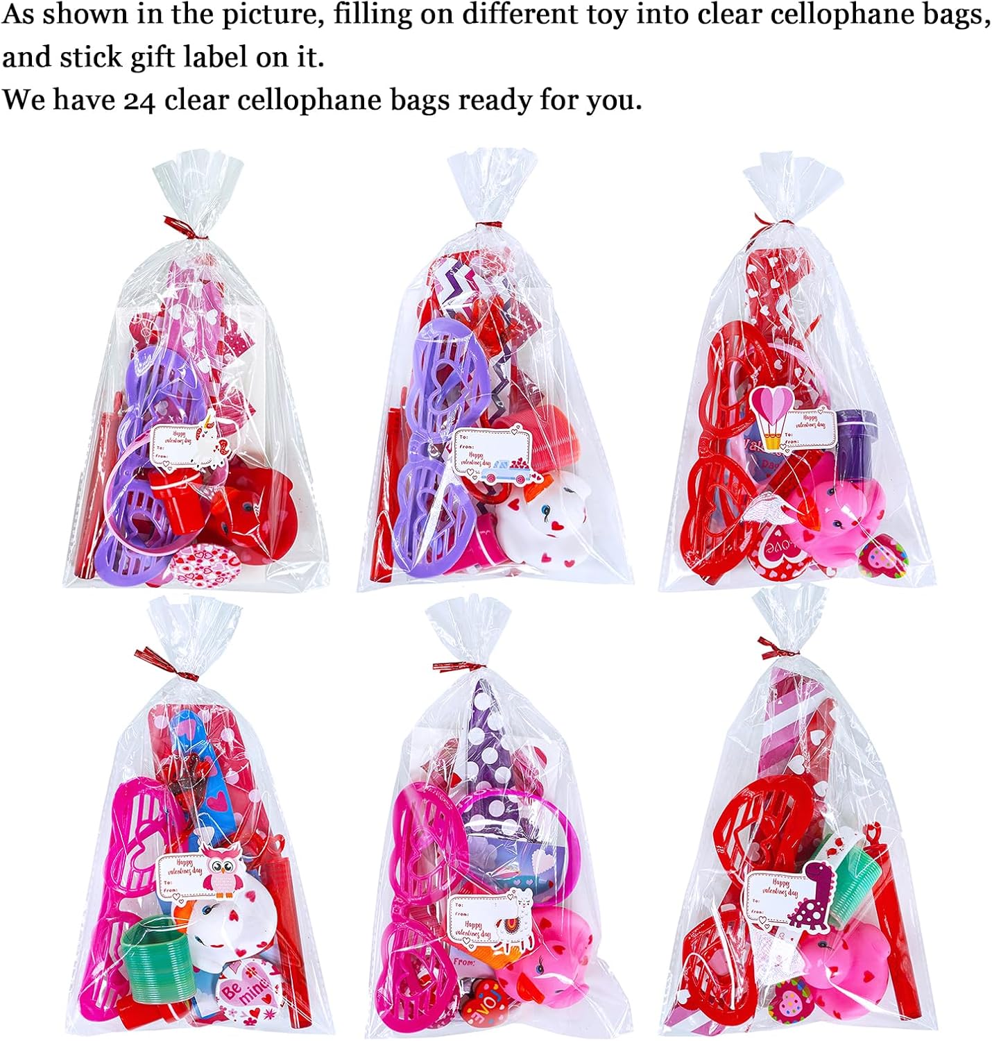 Winlyn Juego surtido de 236 piezas de artículos de papelería para el día de San Valentín, bolsas de regalos de San Valentín, premios de San