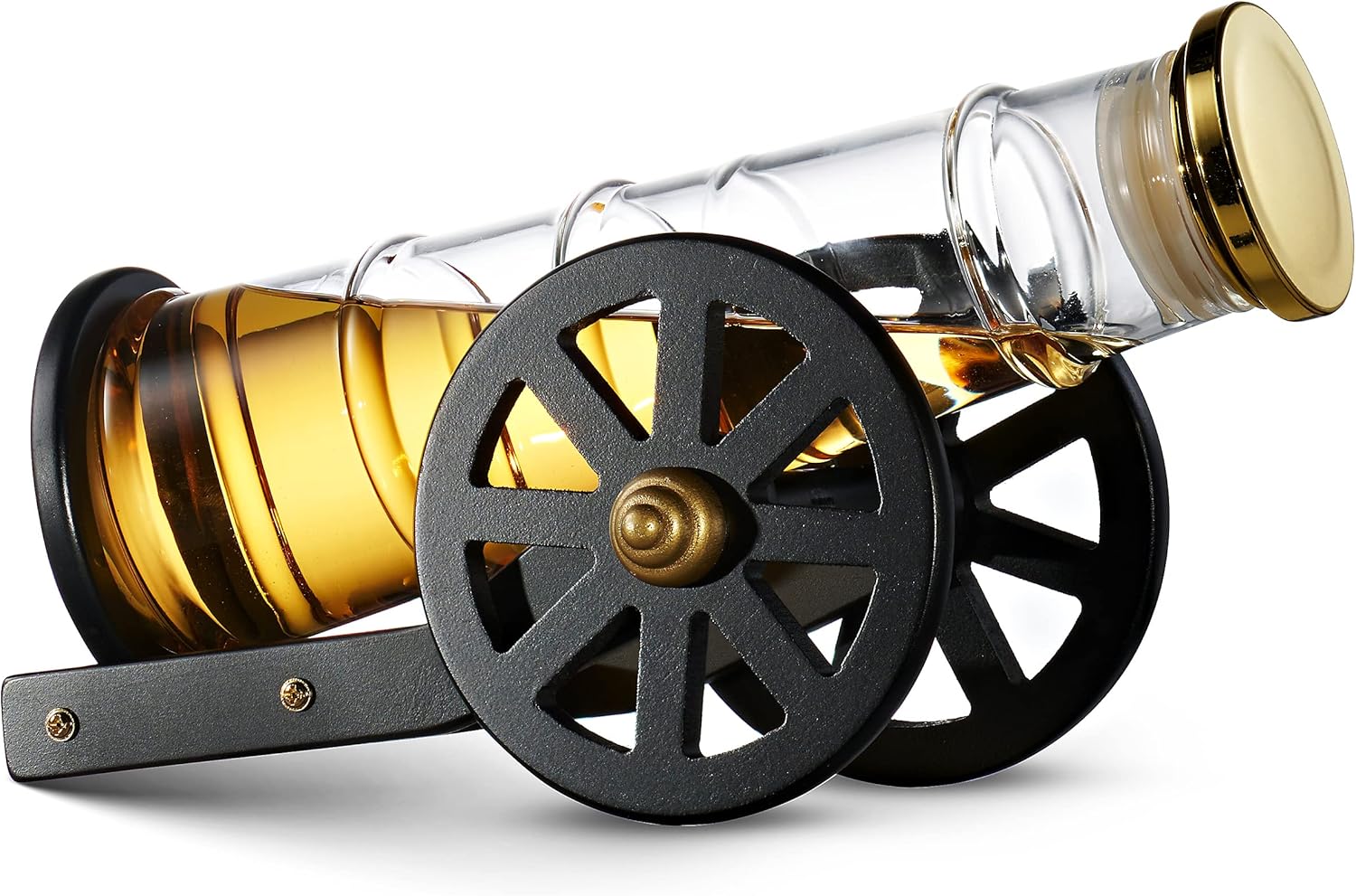Godinger Decantador de whisky, decantador de licor de cañón, juego de regalo de whisky, regalos para hombres
