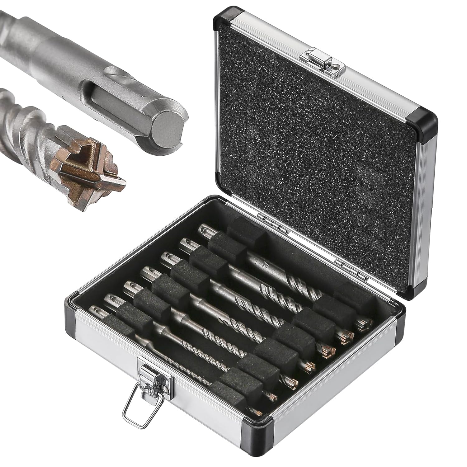 Wensilon Kit Juego de brocas de hormigón de 6 pulgadas, material de carburo de doble rosca de tipo cruzado, adecuado para hormigón, ladrillo,