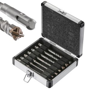 Wensilon Kit Juego de brocas de hormigón de 6 pulgadas, material de carburo de doble rosca de tipo cruzado, adecuado para hormigón, ladrillo, Wensilon Kit Juego de brocas de hormigón de 6 pulgadas, material de carburo de doble rosca de tipo cruzado, adecuado para hormigón, ladrillo,