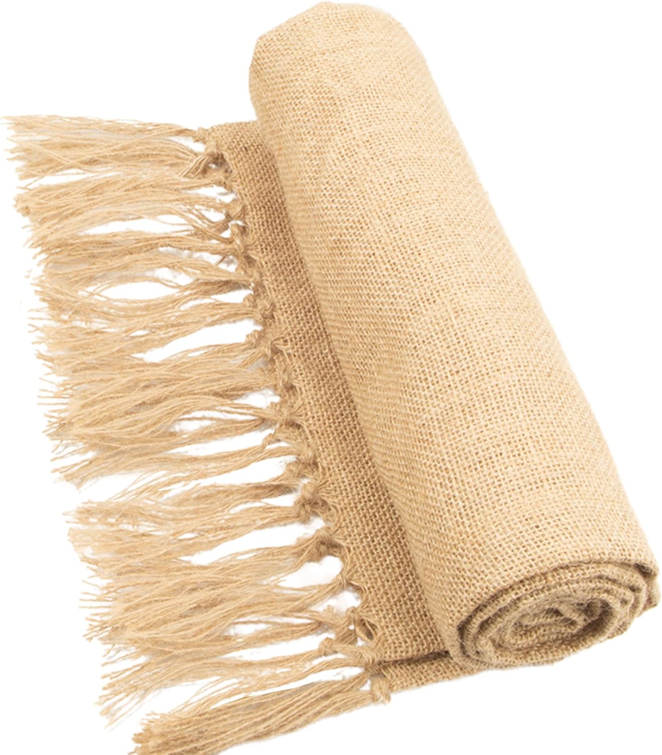 Camino de mesa de arpillera de otoño con borlas de 12 x 108 pulgadas de largo, camino para bodas, decoraciones de mesa de fiesta, decoración