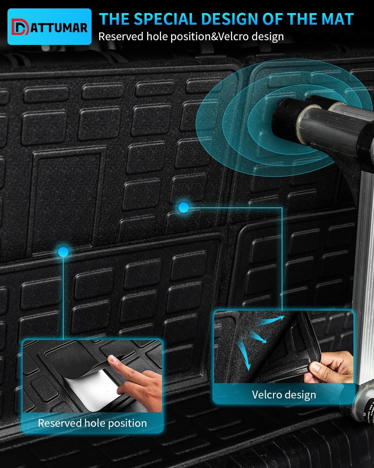 Tapete de carga compatible con Toyota 4 Runner 2010-2024 de 7 asientos, tapete de carga para maletero, protector de asiento trasero de TPE 2023,