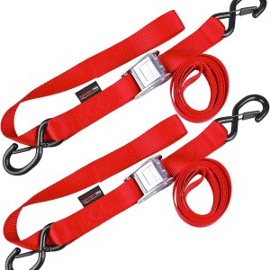 Correas de amarre para motocicleta (paquete de 2) con resistencia a la rotura de 3,300 libras, de acero con bucles suaves integrados, mejor que una Correas de amarre para motocicleta (paquete de 2) con resistencia a la rotura de 3,300 libras, de acero con bucles suaves integrados, mejor que una