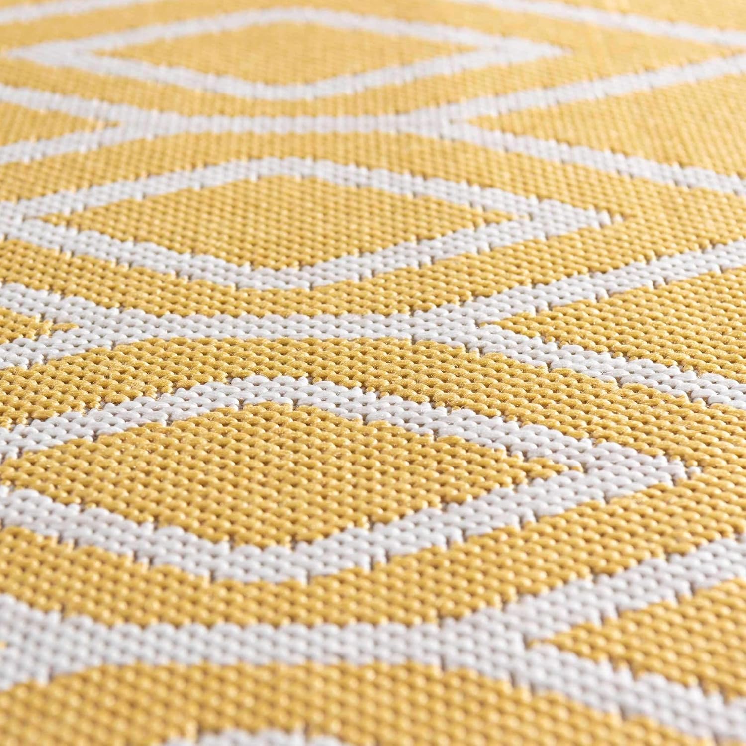 Jill Zarin Outdoor Collection – Alfombra rectangular de 3 pies 3 pulgadas x 5 pies 3 pulgadas, color amarillo marfil y marfil