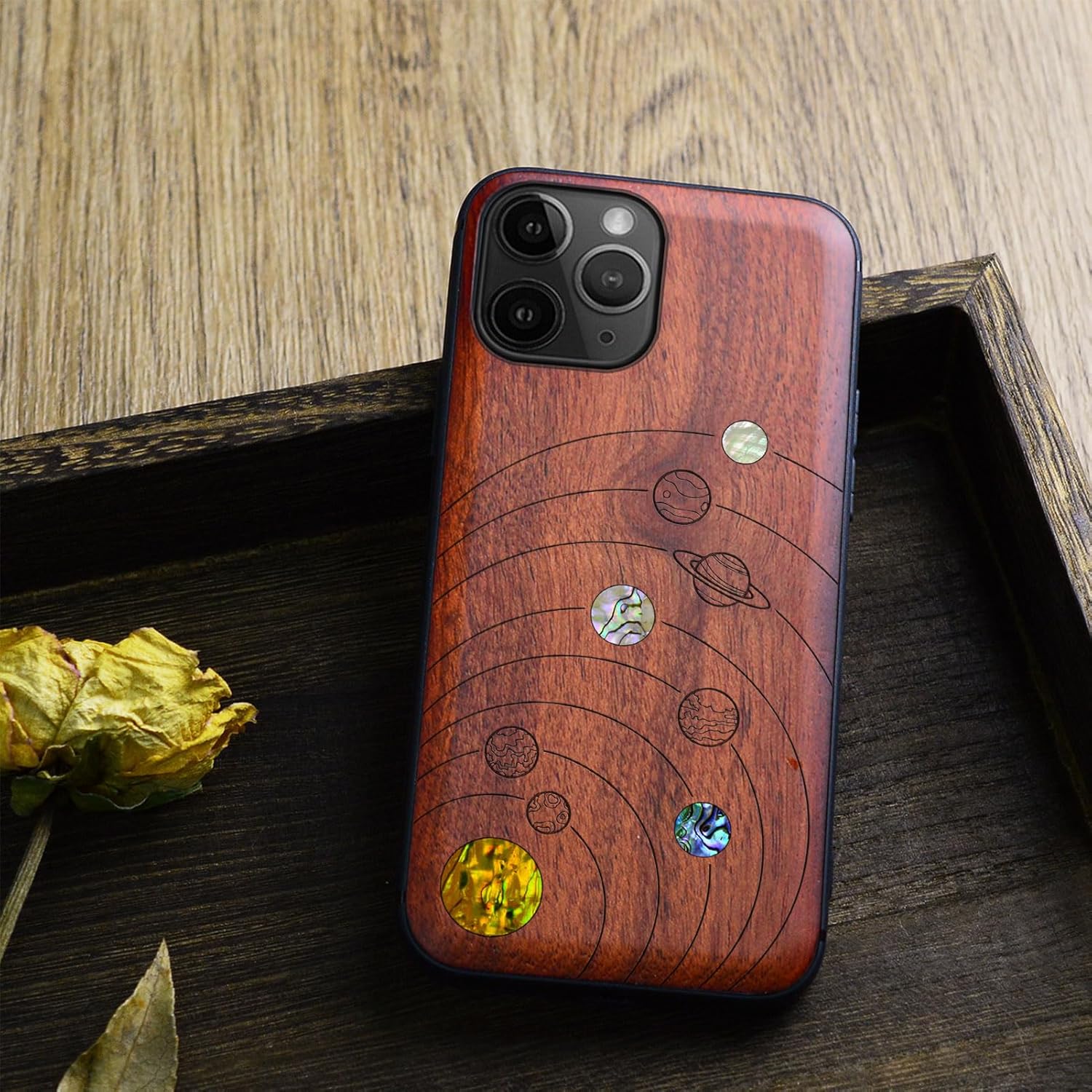 Carveit 11 Pro Max – Funda protectora de madera de diseñador para iPhone 11 Pro Max (grabado de madera e incrustaciones de carcasa) compatible con