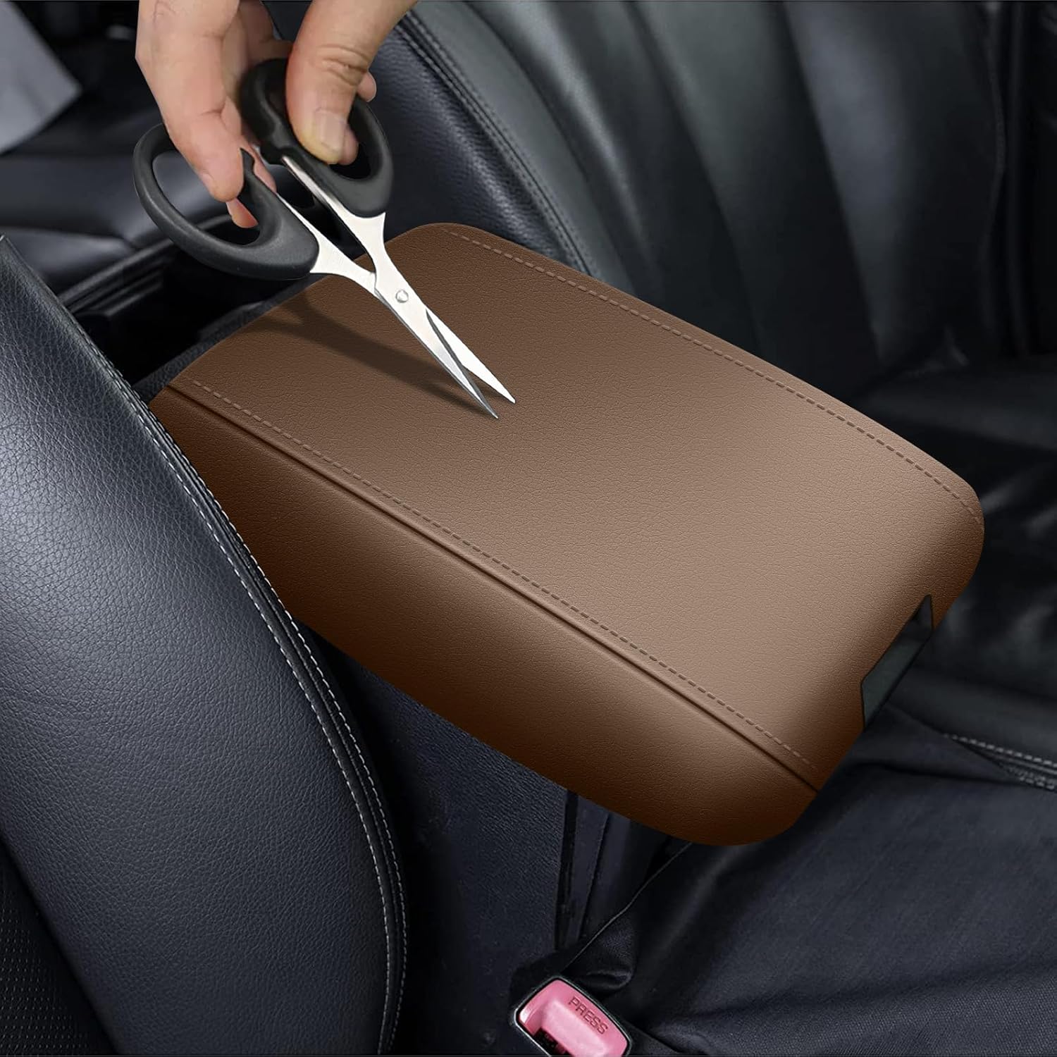 AOMSAZTO – Fundas para reposabrazos para Toyota Tacoma 2016-2023, color marrón