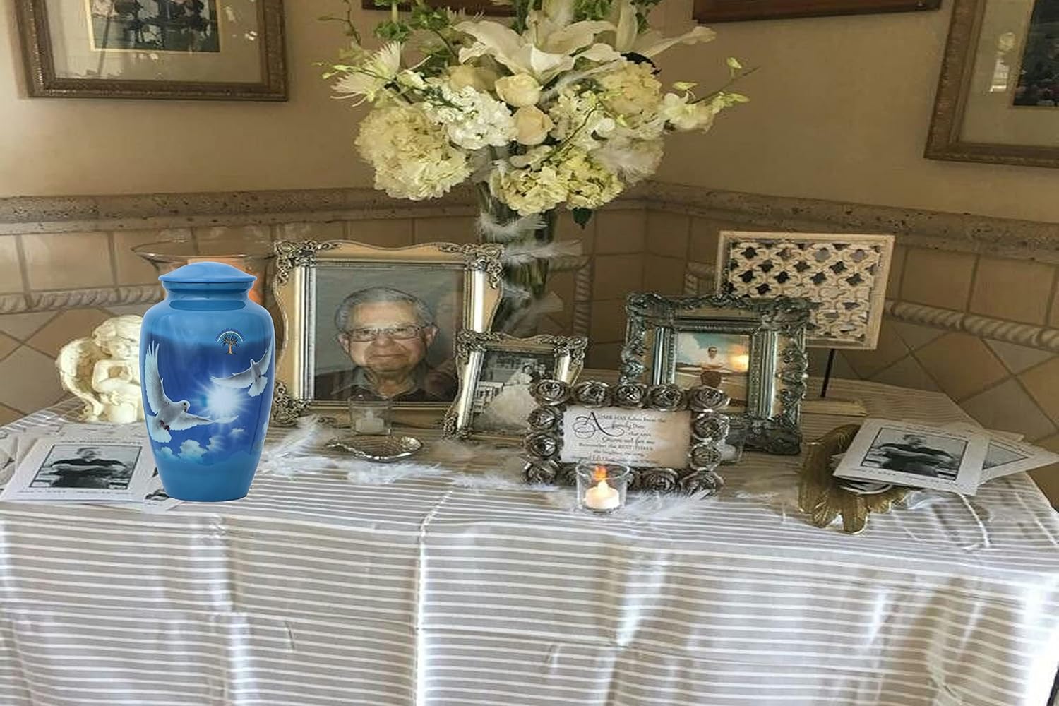 Urna de cremación grande para cenizas humanasmascotas, recuerdo funerario, recuerdo conmemorativo, entierro, urnas decorativas impresas para cenizas
