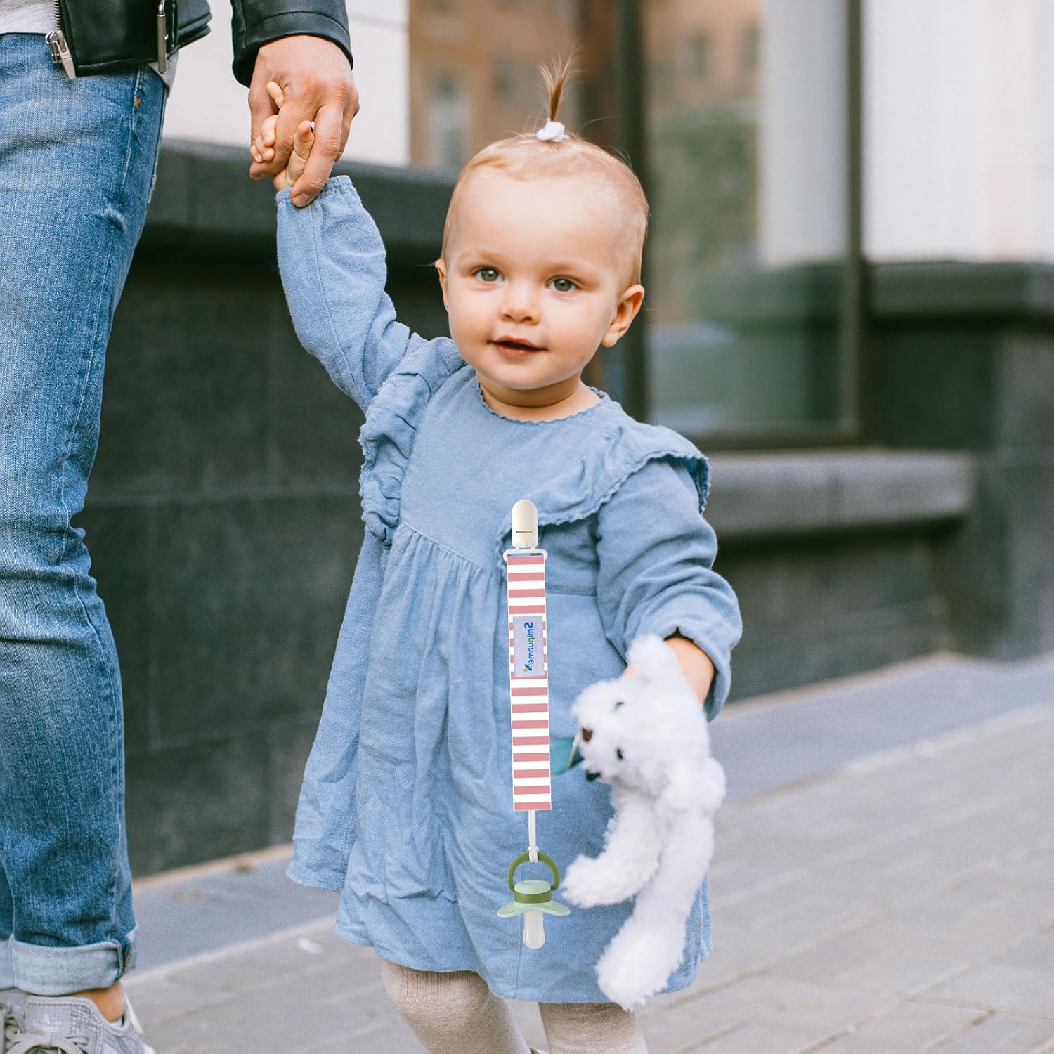 Smlpuame Clip para chupete para niña, paquete de 6 elegantes correas para bebés, soporte para paci con clip, ligero, universal, se adapta a la