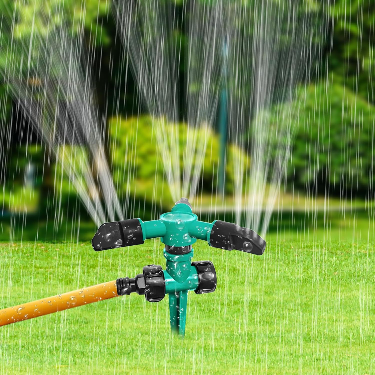 Rociadores de césped para patio, rociador de jardín ajustable de rotación de 360 grados, rociadores automáticos de agua para jardín para patio