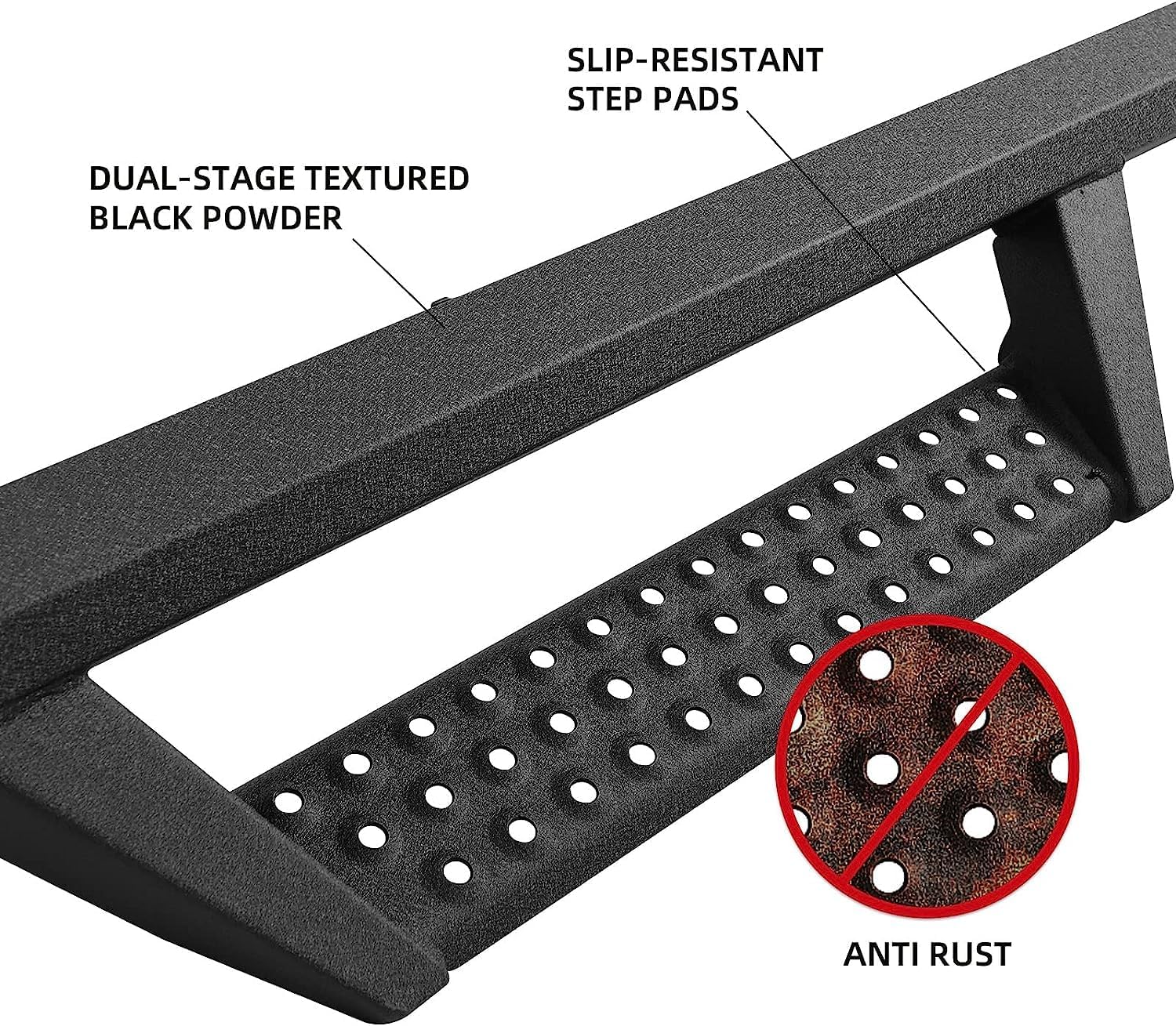 Estribos compatibles con Ford F250 F350 F450 F550 2017-2024 cabina regular, 2 puertas individuales, escalones laterales abatibles de acero al