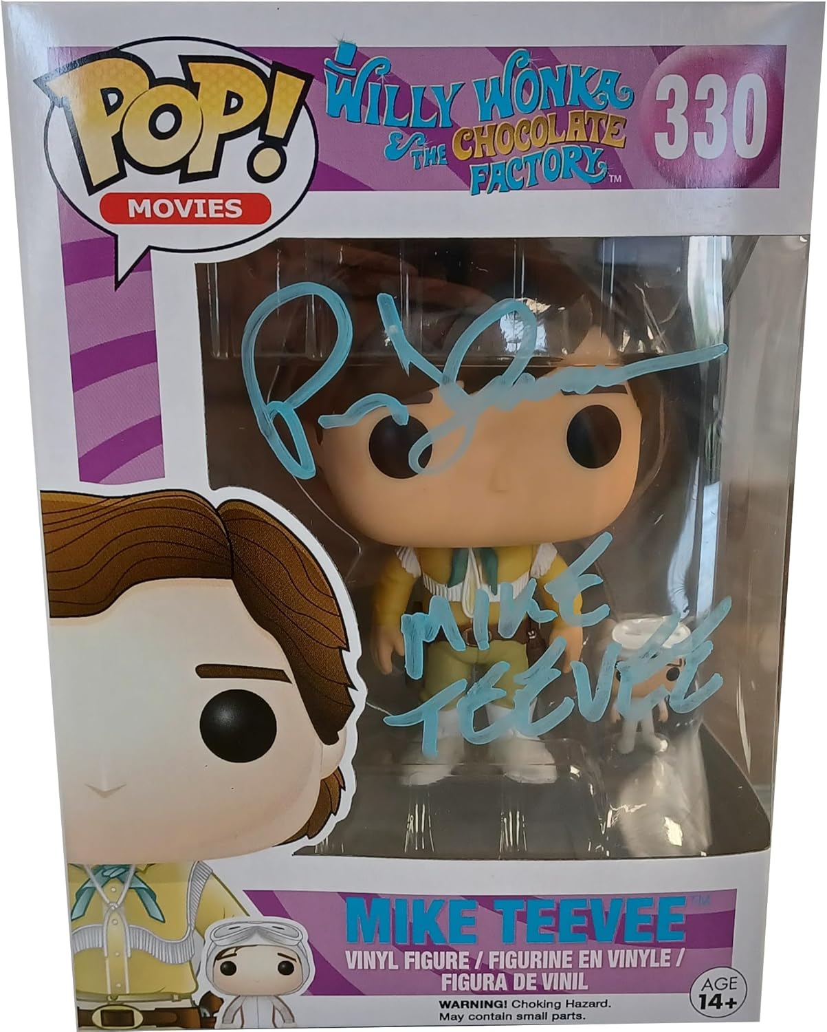 Funko + Signature Willy Wonka + Protector (1971) Retro Pop! Movies – Figura de vinilo firmada con funda protectora de caja ToyBop (Mike Teevee –