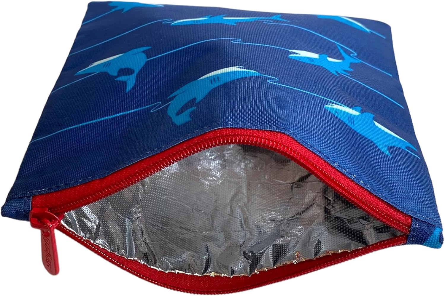 Yumbox Bolsas de tela reutilizables para sándwiches y aperitivos (paquete de 2) con estampados de tiburones atlánticos y monstruos divertidos para
