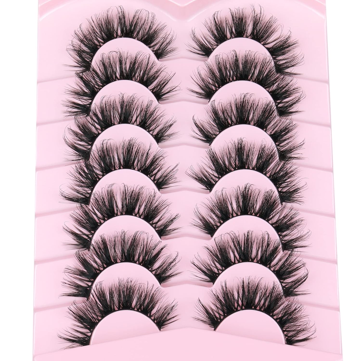 Pestañas postizas esponjosas y finas, pestañas naturales de 0.59 pulgadas, aspecto de extensiones 3D, pestañas de Focipeysa