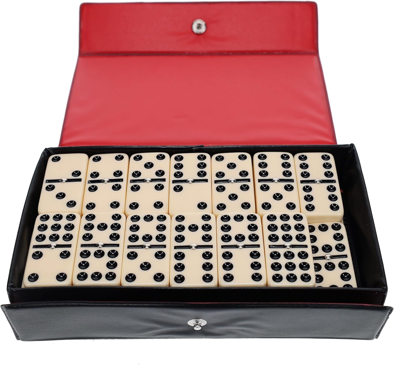 WE Games Double Nine Dominoes – Azulejos de marfil, tamaño grueso