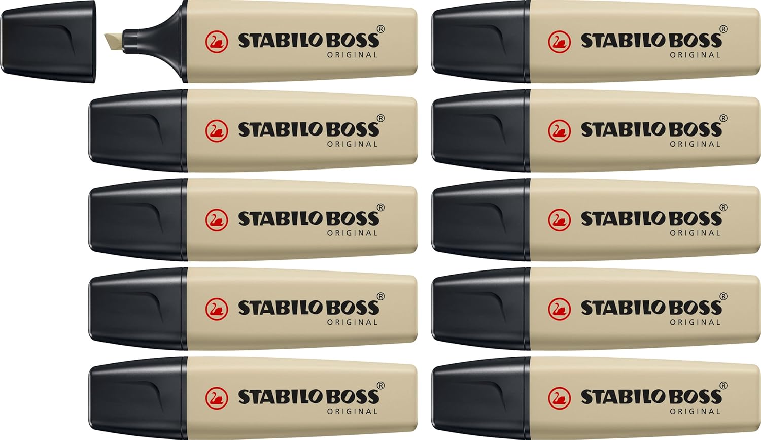 STABILO Resaltador BOSS ORIGINAL NatureCOLORS – Pack de 10 – Verde Barro