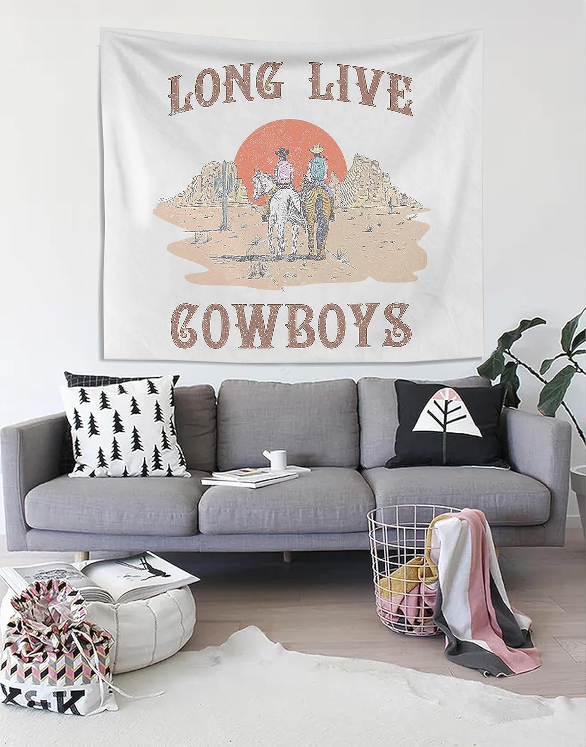Knibeo Tapiz occidental, decoración de vaquero, tapiz de vaquero occidental de larga vida, tapiz de vaquero occidental desierto para colgar en la