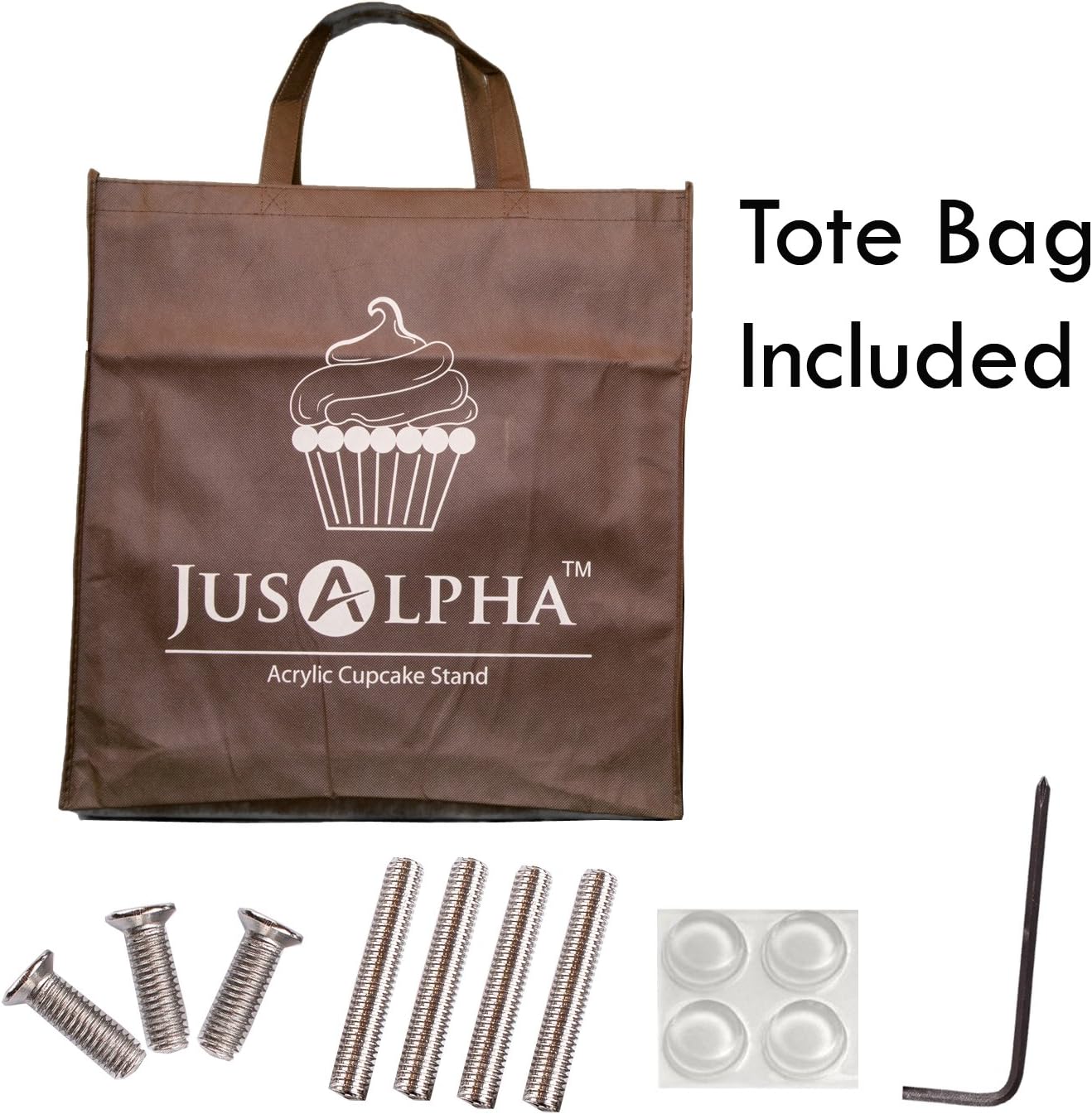 Jusalpha 8 Base de acrílico redonda para fiestas, casamientos, magdalenas. Torre para pastelería, charola para servir, exhibición de alimentos en