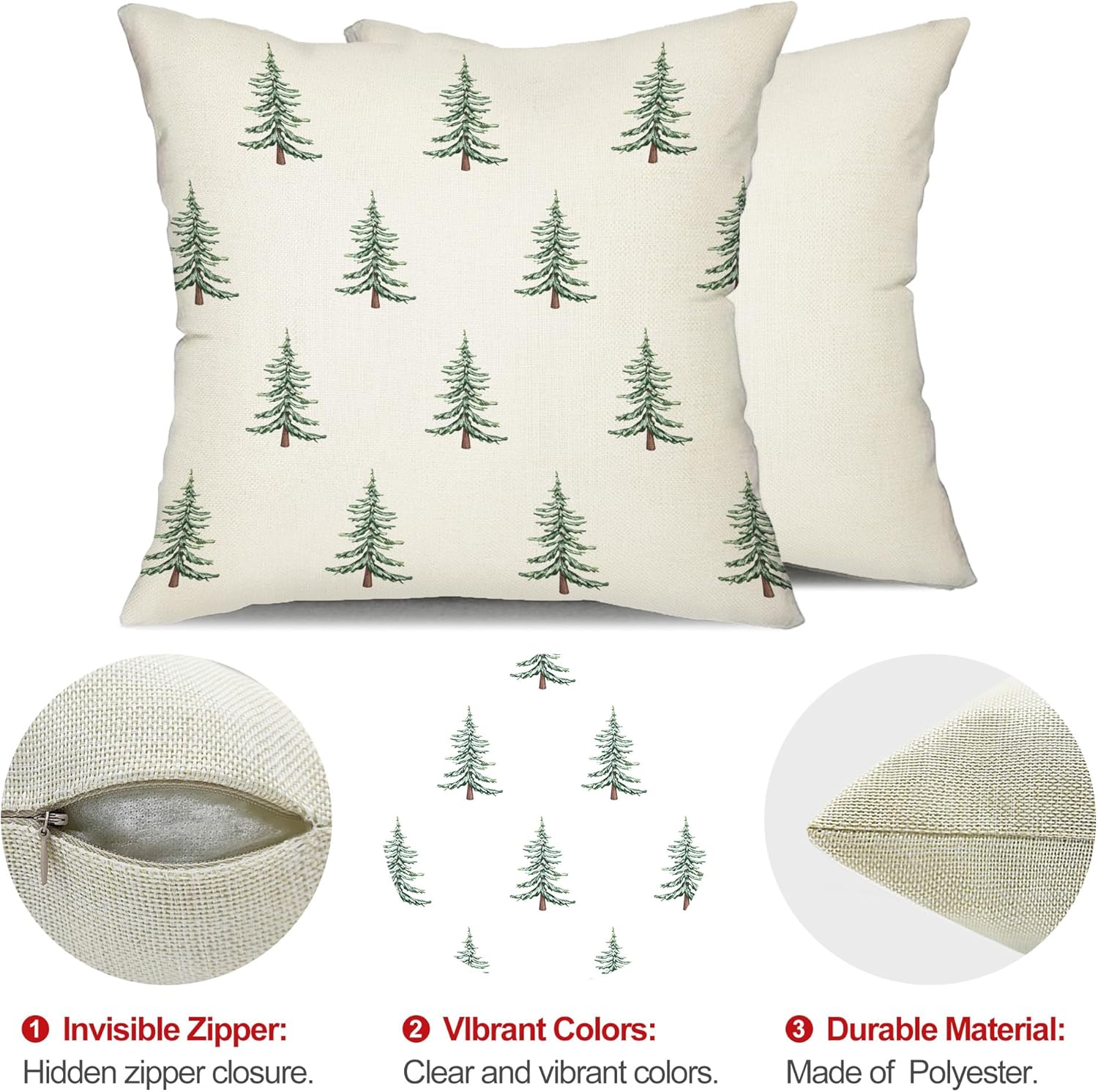 DFXSZ Juego de 2 fundas de almohada de Navidad de 18 x 18 pulgadas, fundas decorativas de invierno para el hogar, sofá, 30 unidades