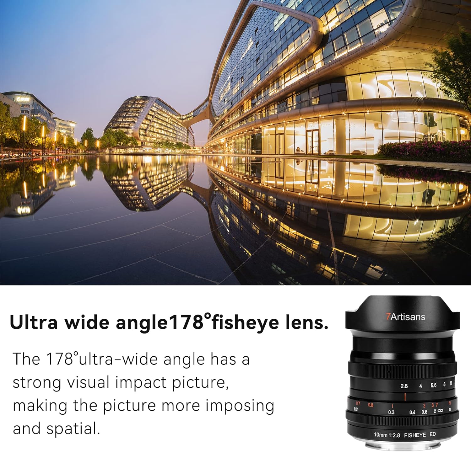 7artisans 0.394in F2.8 Full Frame Ultra Gran Angular Ojo de Pez Lente 178Manual Enfoque para Sony E-Mount cámaras sin espejo