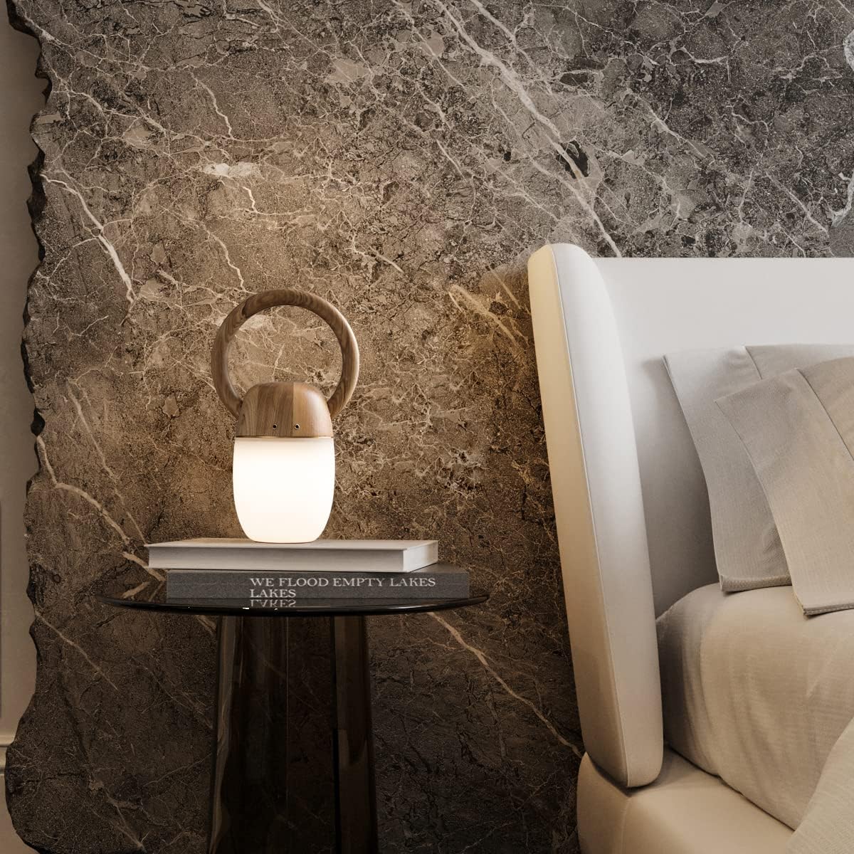 JLBMXY&LS Lámpara de noche de madera con control táctil, lámpara de mesa de noche regulable con lámpara de escritorio USB C para dormitorio, sala de