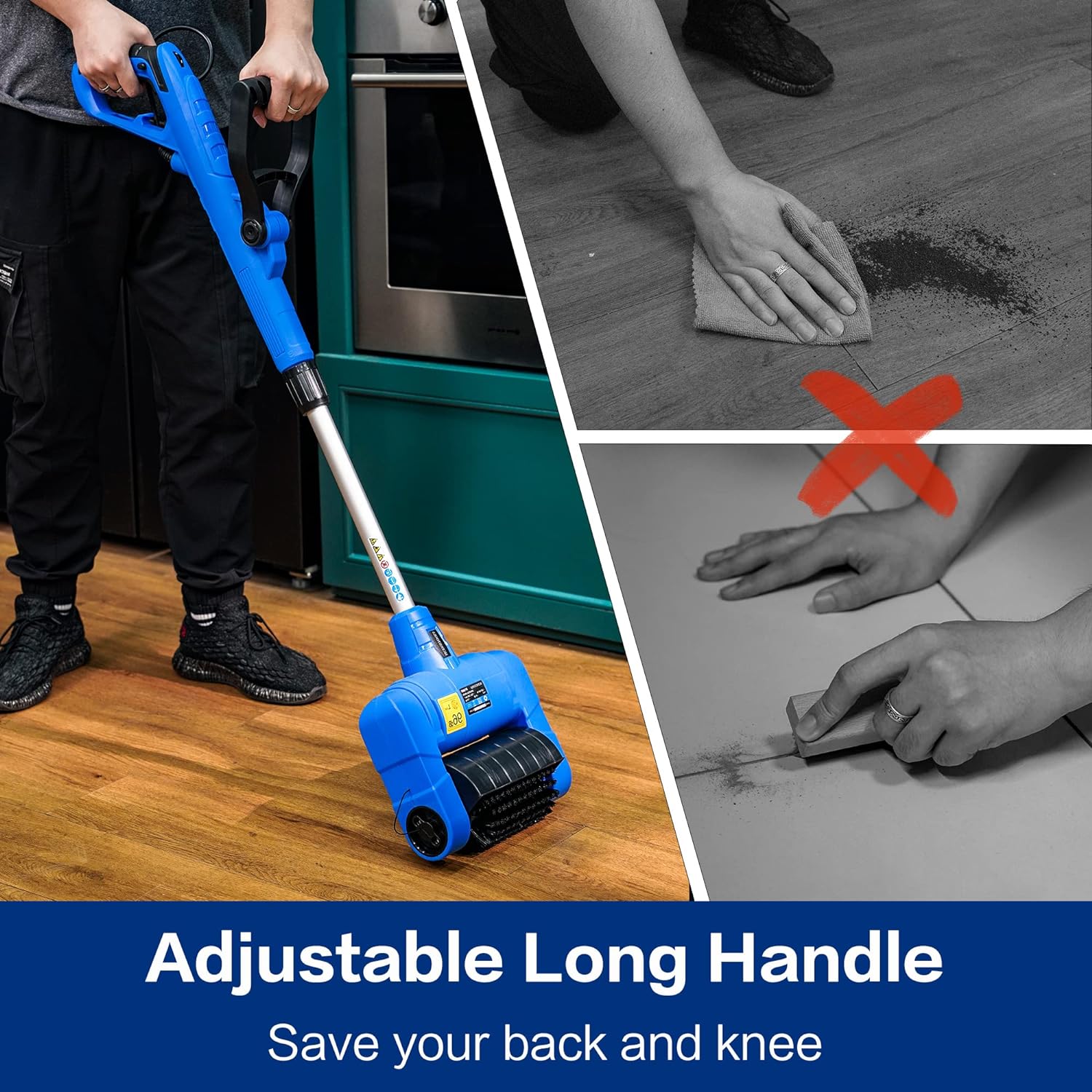 SICENXTOOLS Máquina limpiadora de lechada con cepillo de lechada, resistente con cepillo de superficie de alambre, limpiador de lechada de