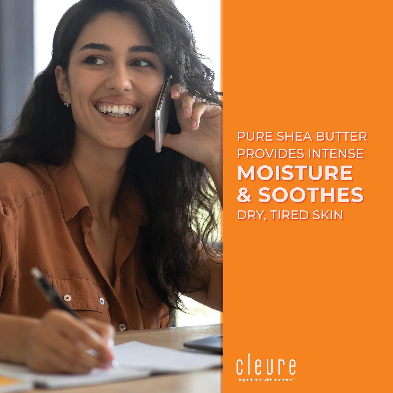 Cleure Crema de día antienvejecimiento e hidratante facial con manteca de karité pura para pieles sensibles, sin fragancia, sin gluten, salicilatos