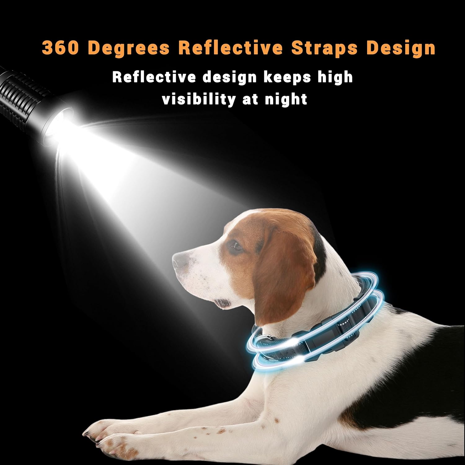 LIEVUIKEN Paquete de 2 collares reflectantes para perro con hebilla de bloqueo de seguridad, ajustable, suave, transpirable, cómodo, de nailon, para