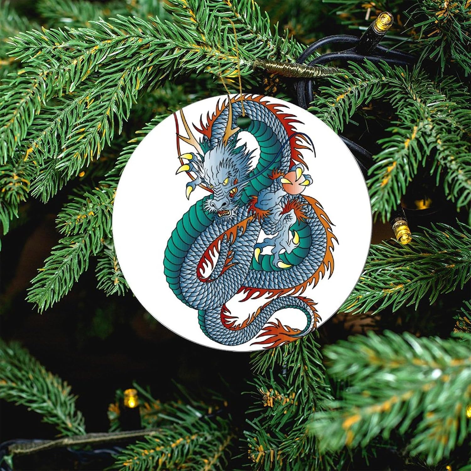 Adornos de Navidad de cerámica 2023, decoraciones para árbol de Navidad para niños, amantes y amigos, adorno colgante de doble cara de 2.8 pulgadas