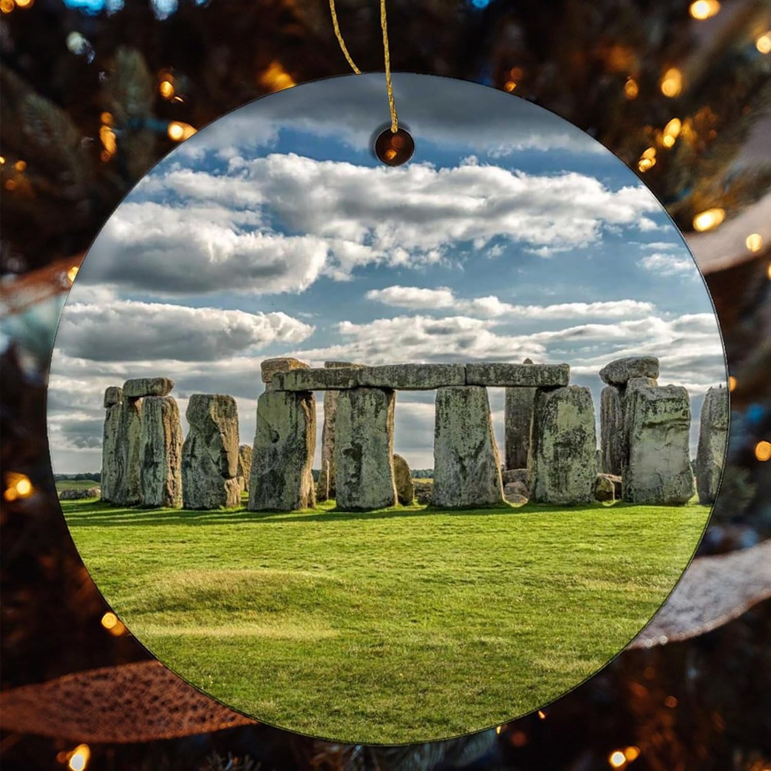 Stonehenge – Adornos de Navidad para colgar en el árbol de Navidad, adorno de porcelana de doble cara, regalo para amigostour pal