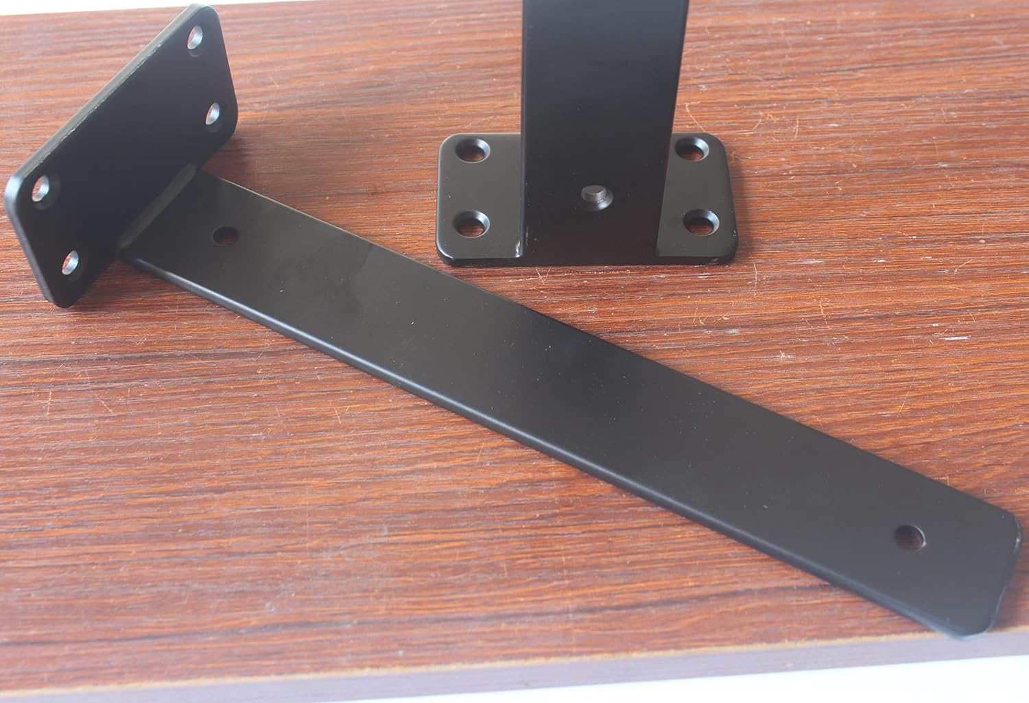 Paquete de 24 soportes de estante en L ocultos negros de 10 pulgadas (15 pulgadas de grosor), soporte de estante de metal, soporte de estante