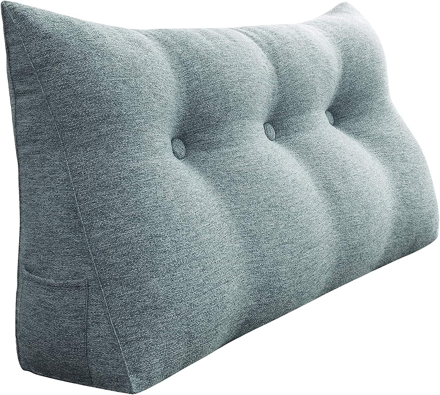 homecozy Almohada de cabecera de cuña para dormitorio, almohada de lectura, soporte de espalda para sentarse en la cama, cojín lumbar,