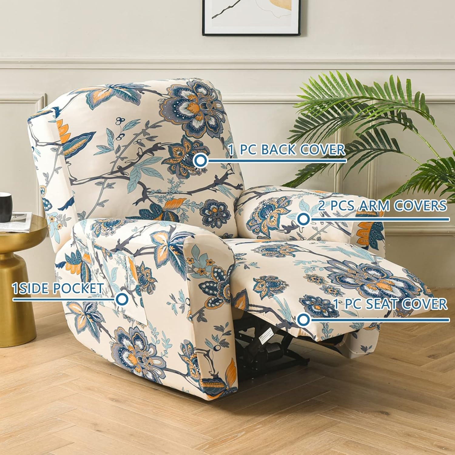 HAOYONG Fundas reclinables elásticas Lazyboy – Funda reclinable de 4 piezas para sillón reclinable de 1 asiento, fundas para sofá reclinable con