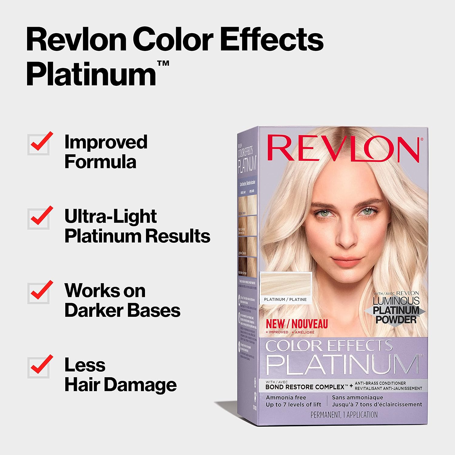 Revlon Color Effects – Kit de resaltado permanente, sin amoníaco ni parabenos, 60 platino, 8 onzas (paquete de 1)