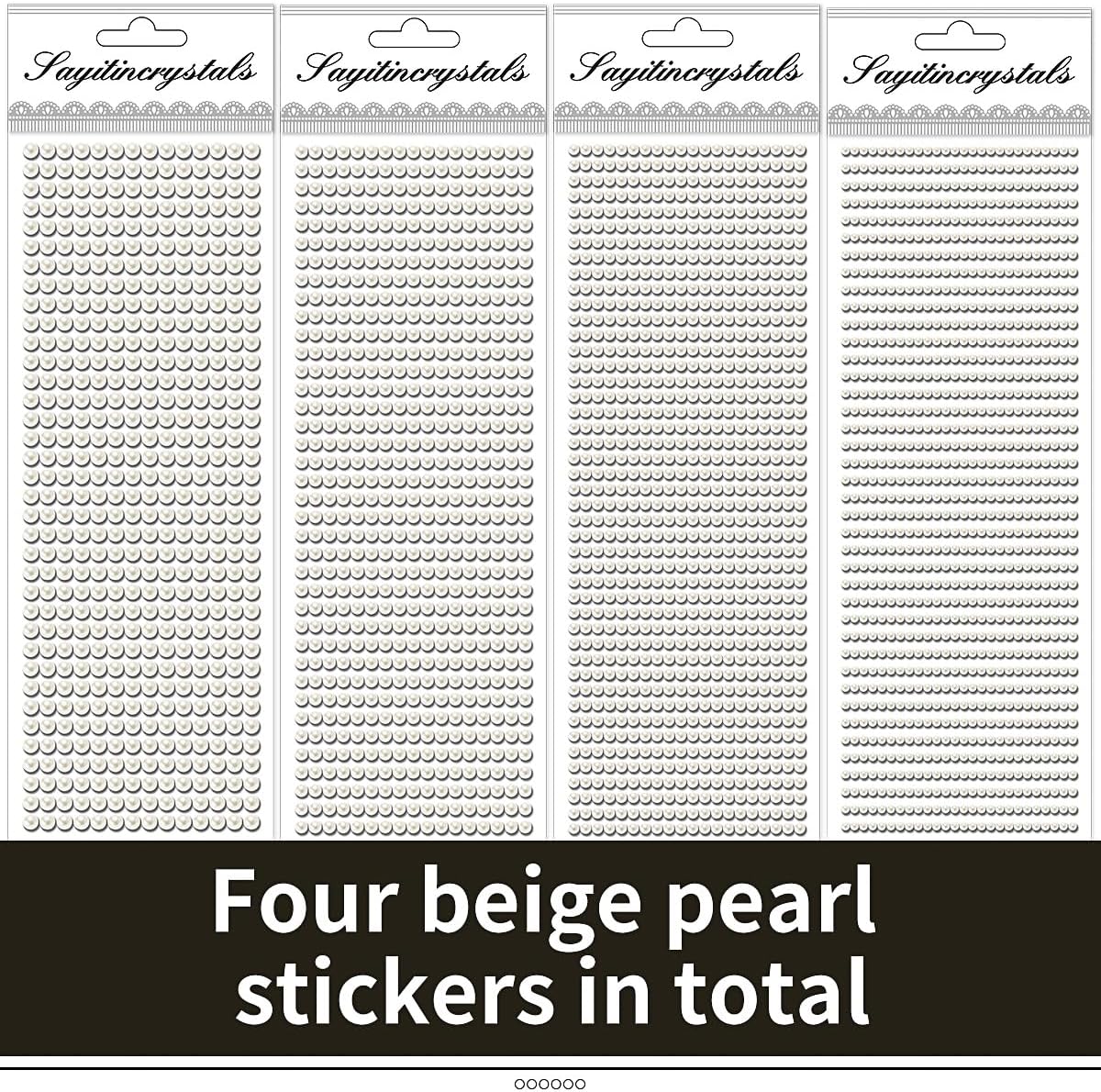 3090 piezas de 4 hojas de calcomanías de diamantes de imitación de perlas de 0.236 pulgadas (3450.236 in), gemas de diamantes de imitación