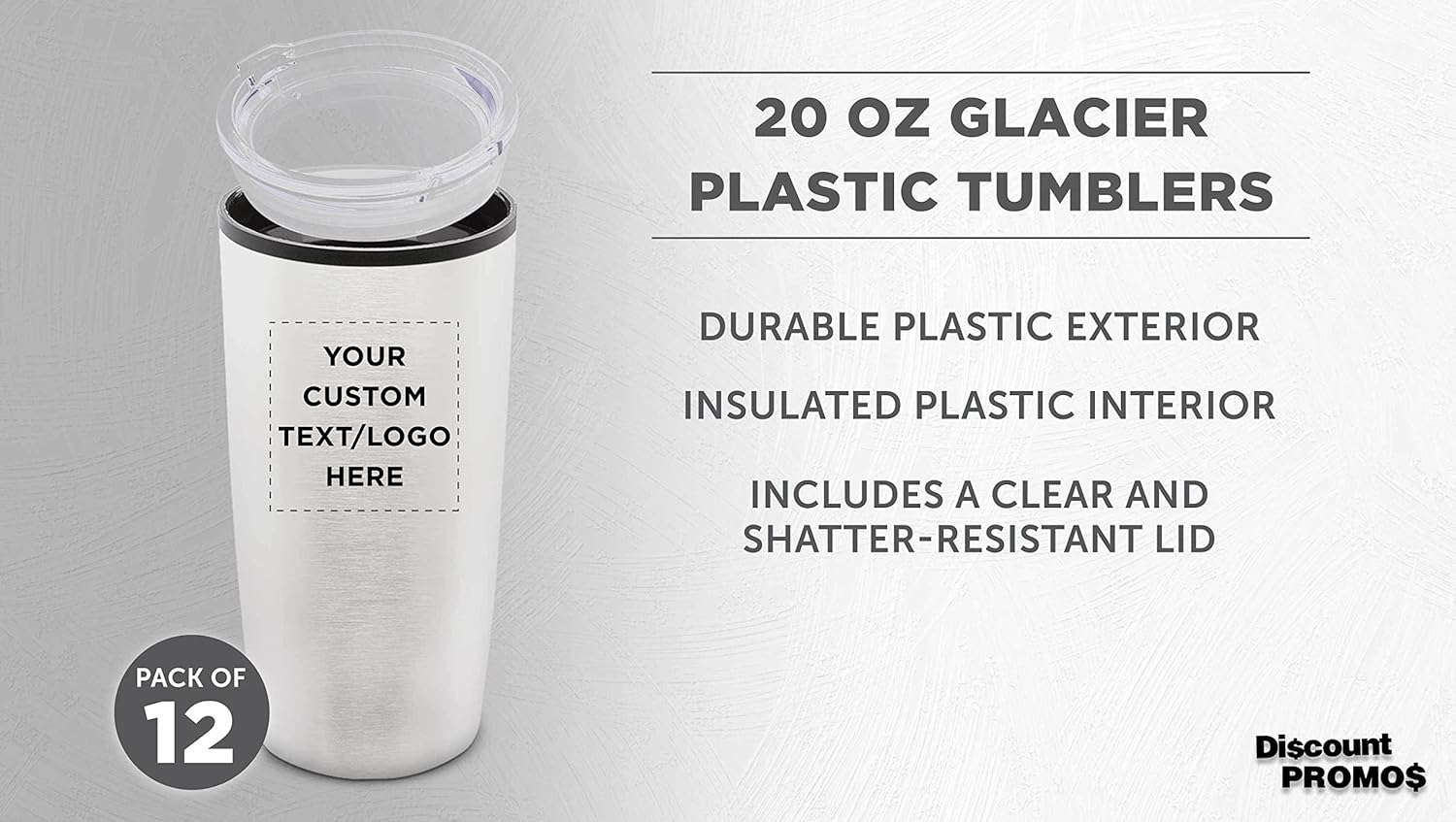 Glacier vasos de acero inoxidable y plástico  paquete de 6  botella de agua de 20 oz al vacío, doble pared aislada