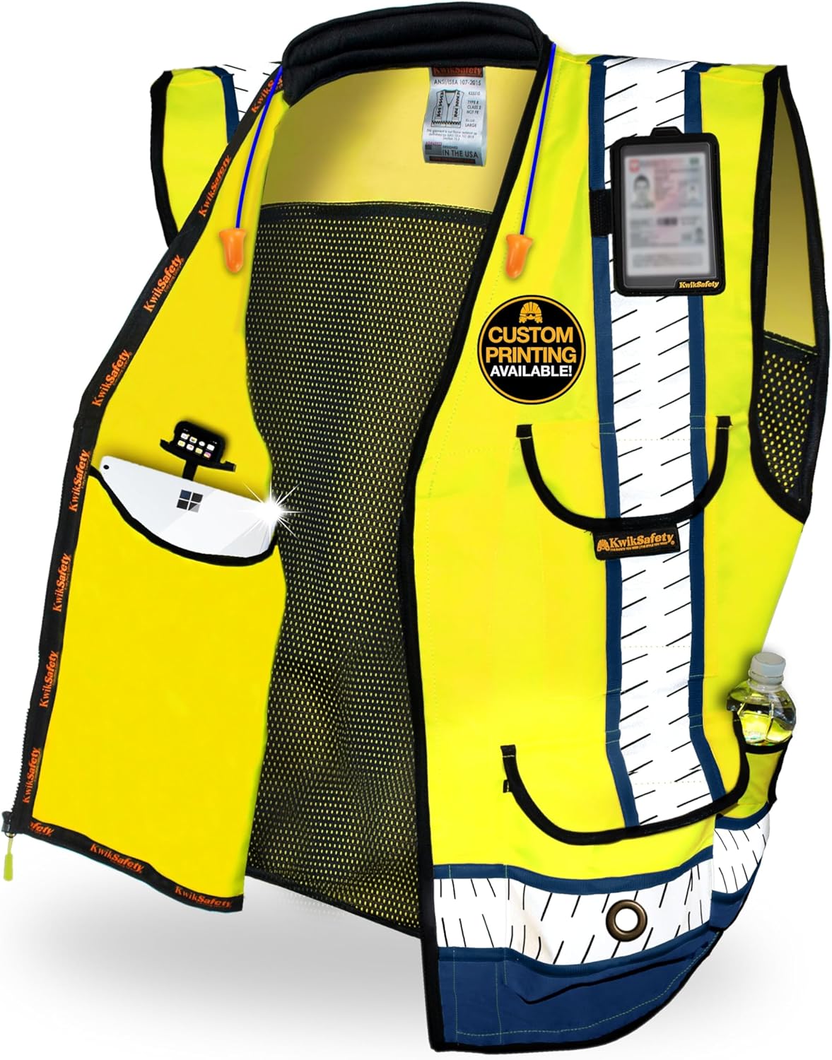 KwikSafety – Charlotte, NC – GODFATHER + GODMOTHER Class 2 Safety Vest CUSHIONED COLLAR + TABLET POCKET ANSI OSHA