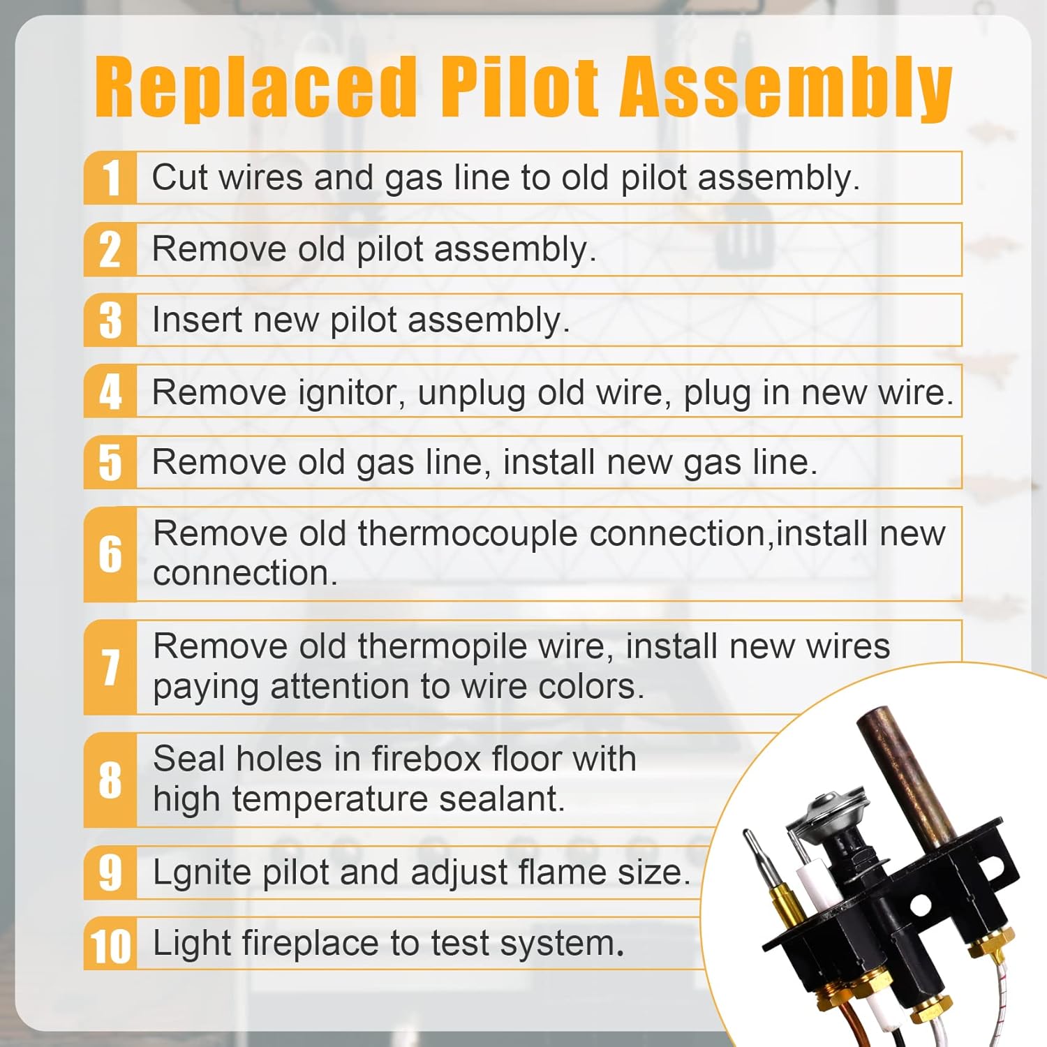 69L17, 69L1701, J4117 Natural Gas Pilot Assembly 904405, 108084-02, Compatible with Lennox, ihp, serefina, Superior, astria Vent Fireplace, with