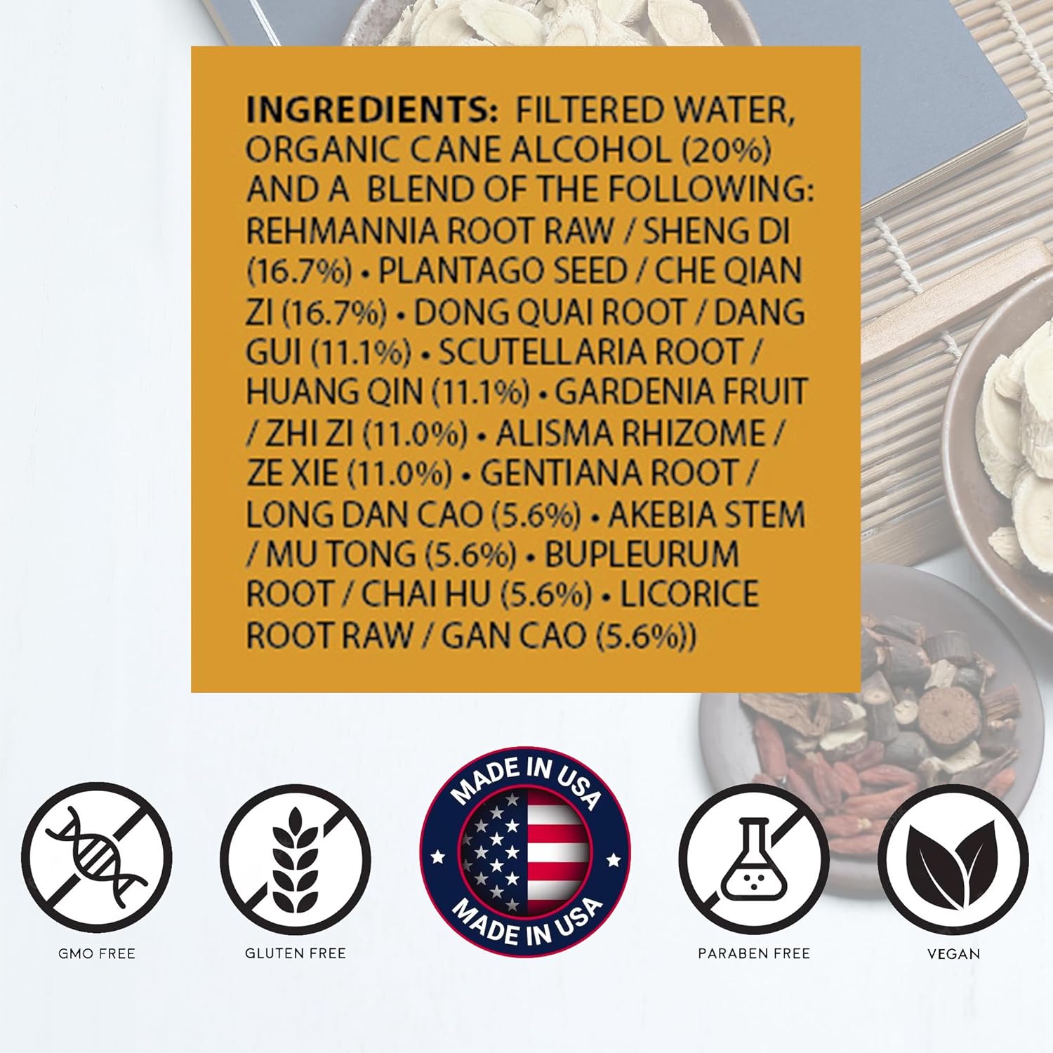 Gentiana Formula – Long Dan Xie Gan Tang – Tintura de hierbas Long Dan Xie Gan Wan (extracto líquido) – Concentrado con cuentagotas – Suplemento