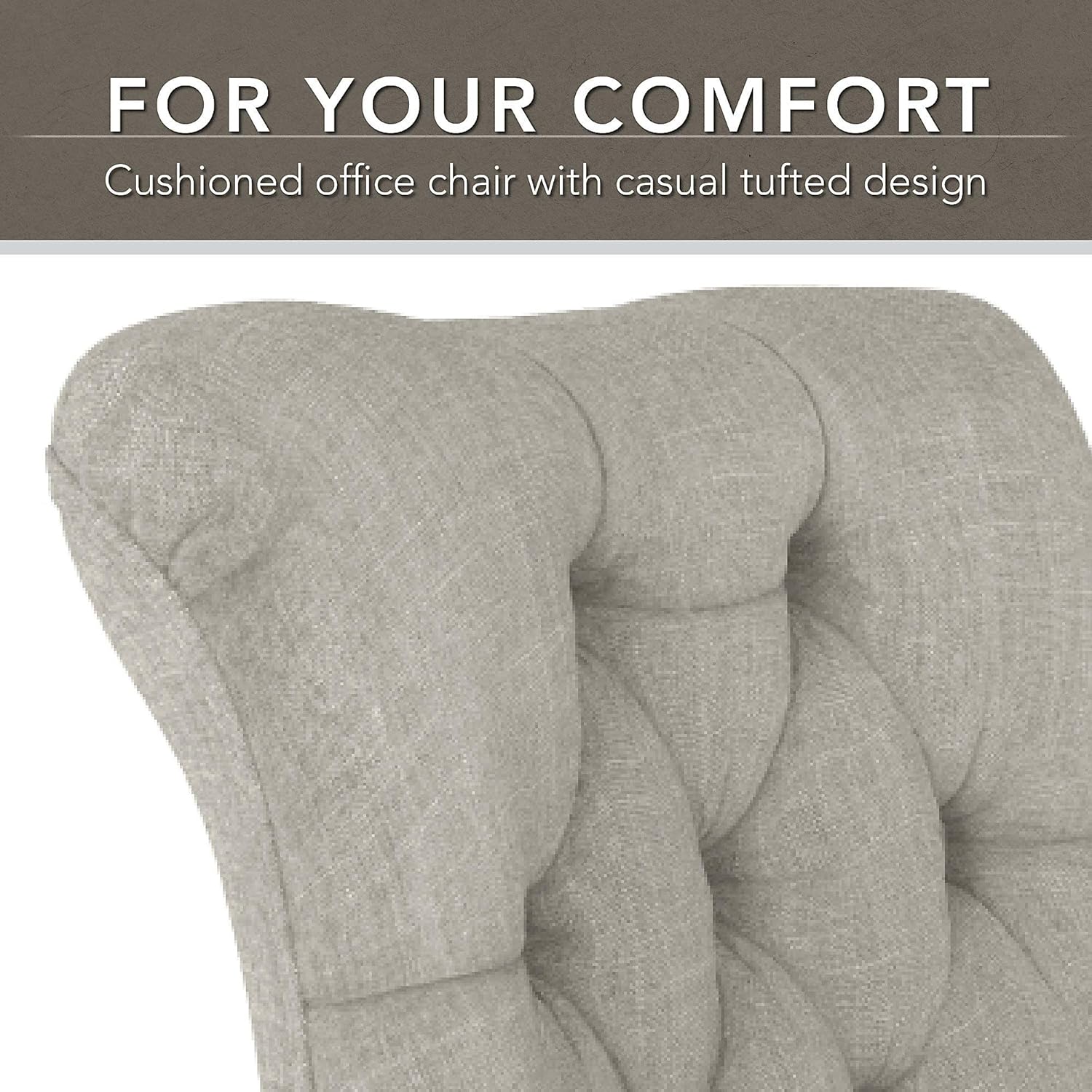 Bush Furniture Key West – Silla de oficina con respaldo medio, tela gris claro