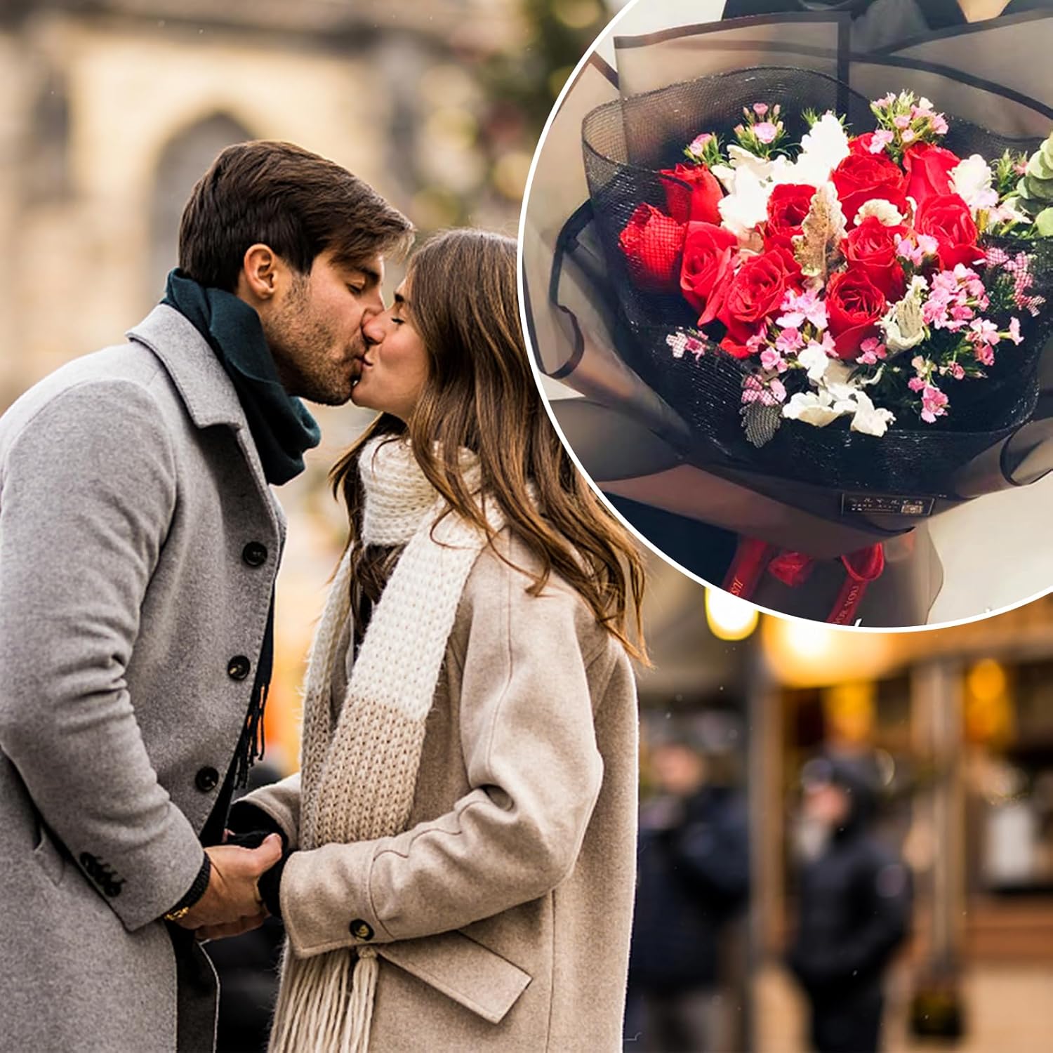 Kosotody 20 hojas de papel de regalo de flores esmeriladas, línea negra, impermeable, ramo de floristería con cinta para ramos de manualidades, ramo