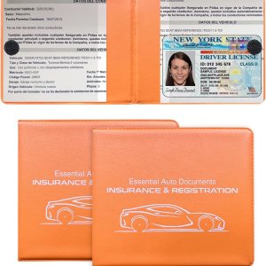 Soporte para registro y seguro de automóvil, paquete de 2 organizadores de documentos esenciales de alta calidad con cierre de velcro fuerte, Soporte para registro y seguro de automóvil, paquete de 2 organizadores de documentos esenciales de alta calidad con cierre de velcro fuerte,